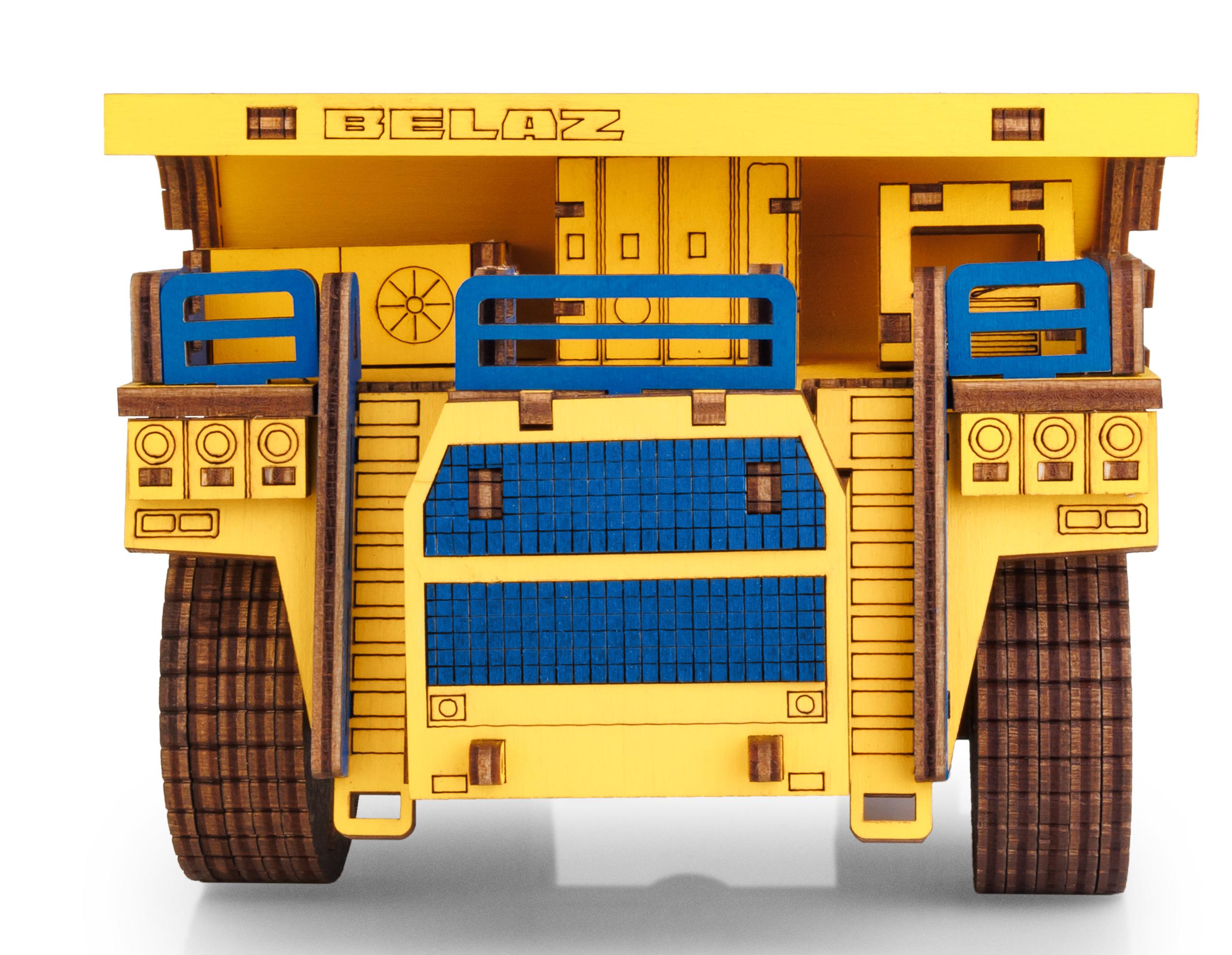 Купить Деревянный конструктор EWA Самосвал BELAZ 7560 цветной оптом