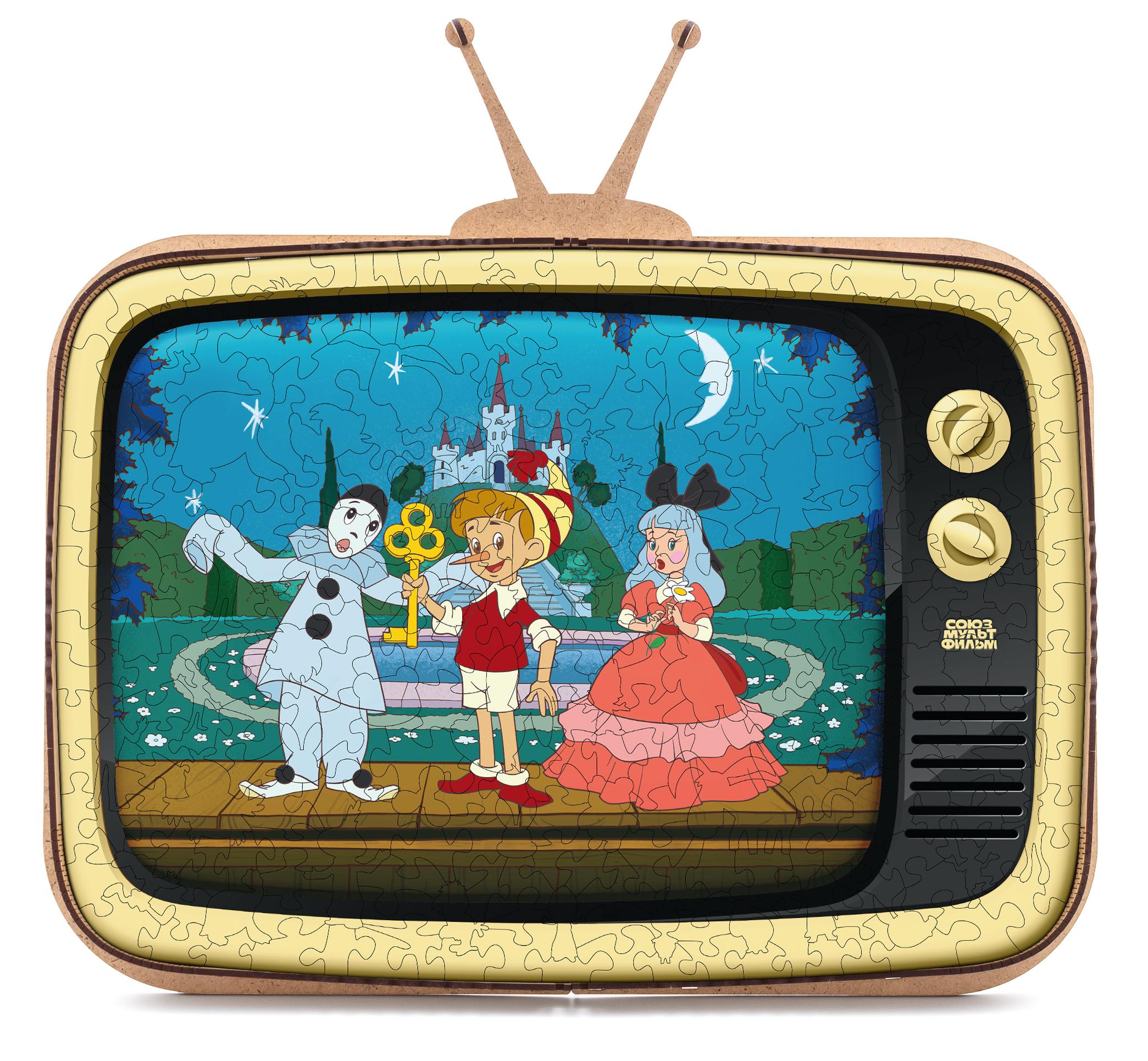 Купить Деревянный 3D пазл EWA Приключения Буратино 40x29 см оптом