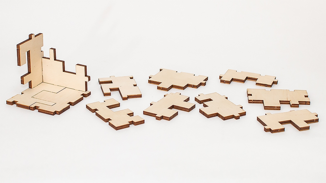 Купить Деревянный конструктор, головоломка EWA Cube 3D puzzle оптом