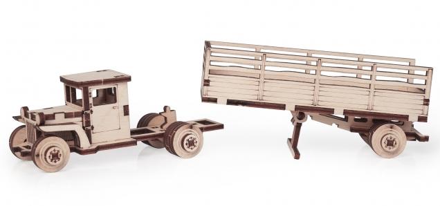 Купить Конструктор 3D деревянный подвижный Lemmo Грузовичок Тягач оптом