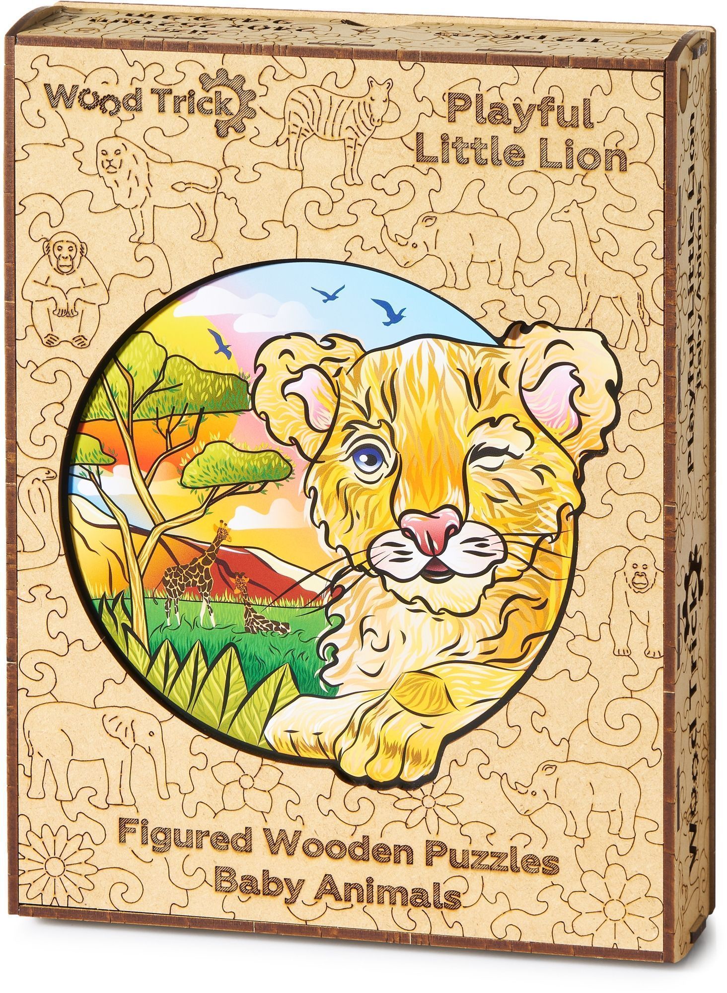 Купить Деревянный пазл Wood Trick Игривый Львенок (24x25 см) оптом