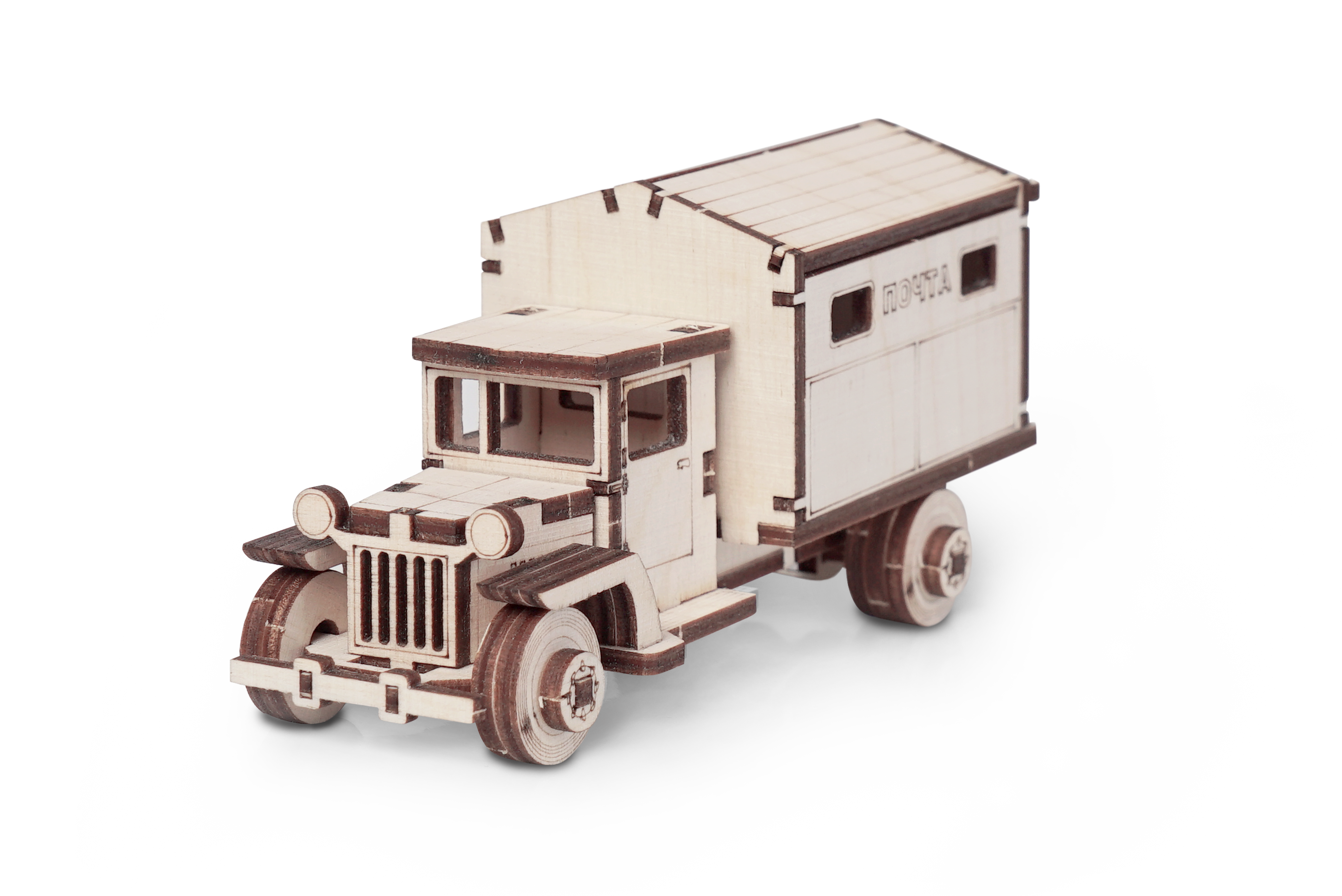 Конструктор 3D деревянный подвижный Lemmo Грузовичок Почта