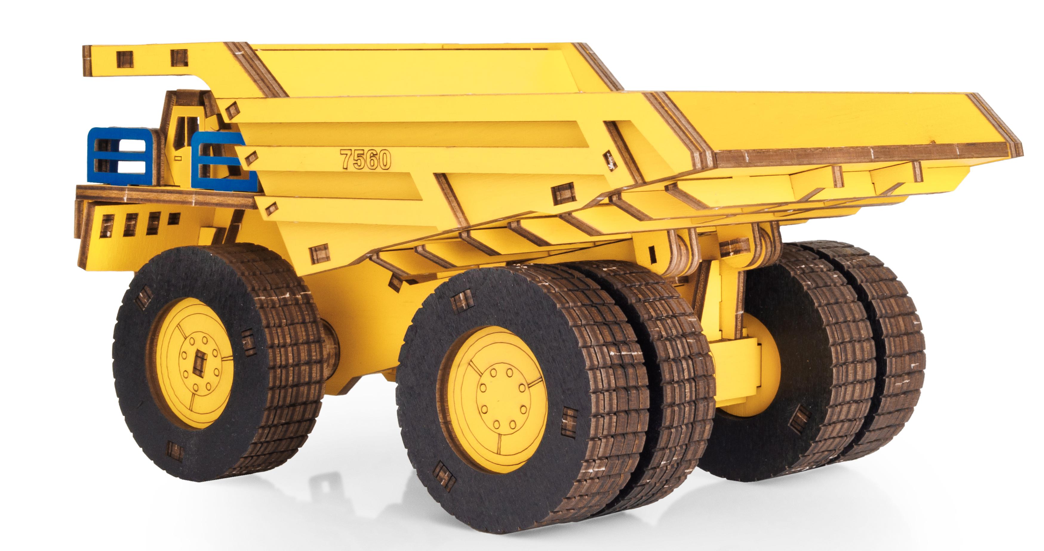 Купить Деревянный конструктор EWA Самосвал BELAZ 7560 цветной оптом