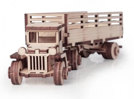 Купить Конструктор 3D деревянный подвижный Lemmo Грузовичок Тягач оптом