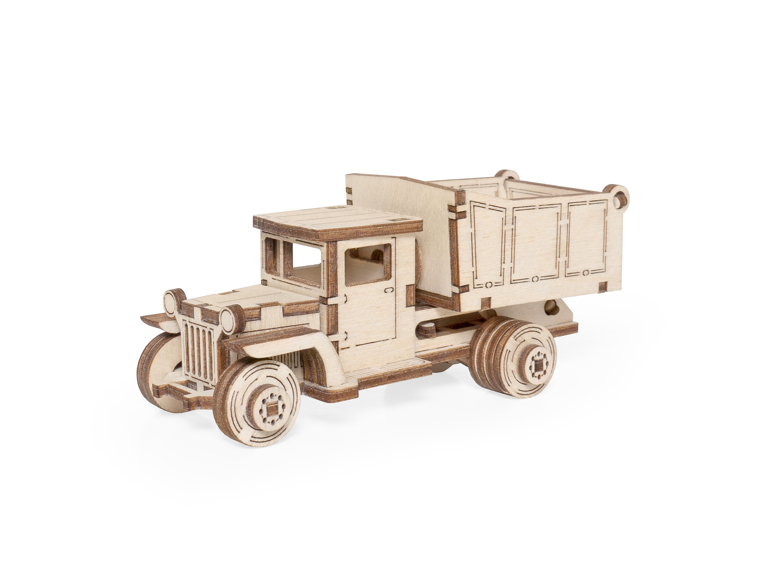 Конструктор 3D деревянный подвижный Lemmo Грузовичок Самосвал