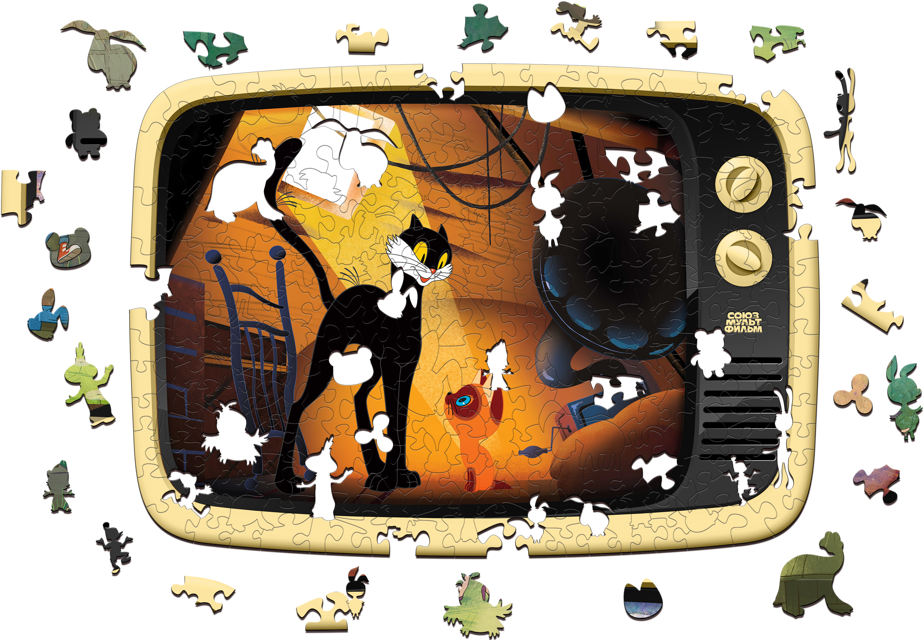 Купить Деревянный 3D пазл EWA Котёнок по имени Гав 40x29 см оптом