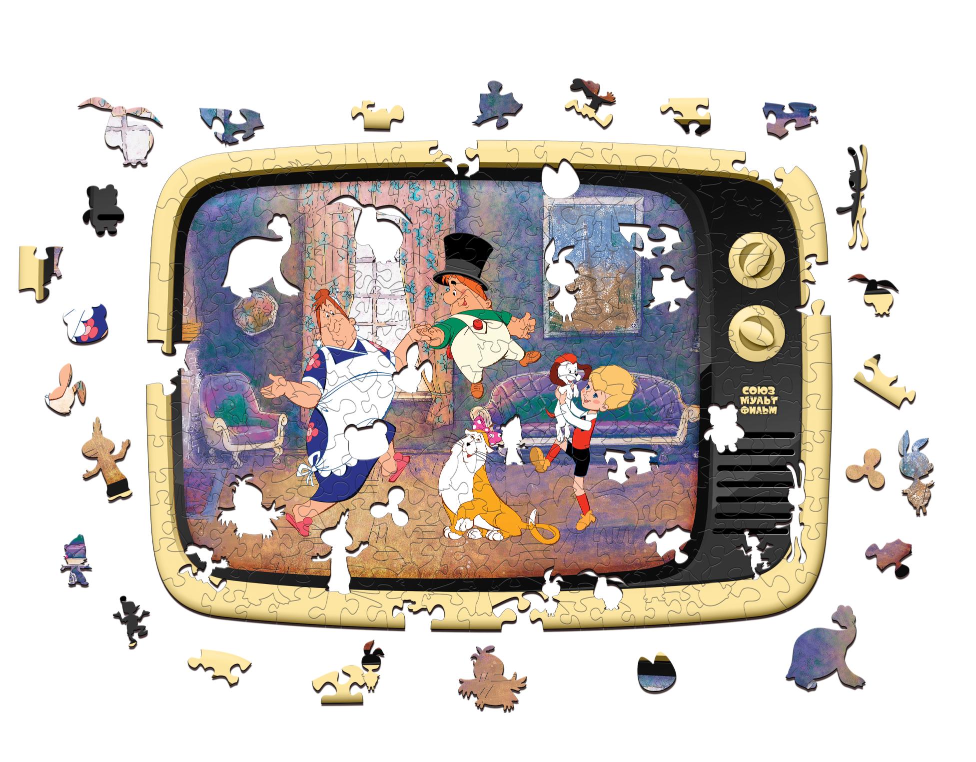 Купить Деревянный 3D пазл EWA  Малыш и Карлсон 40x29 см оптом