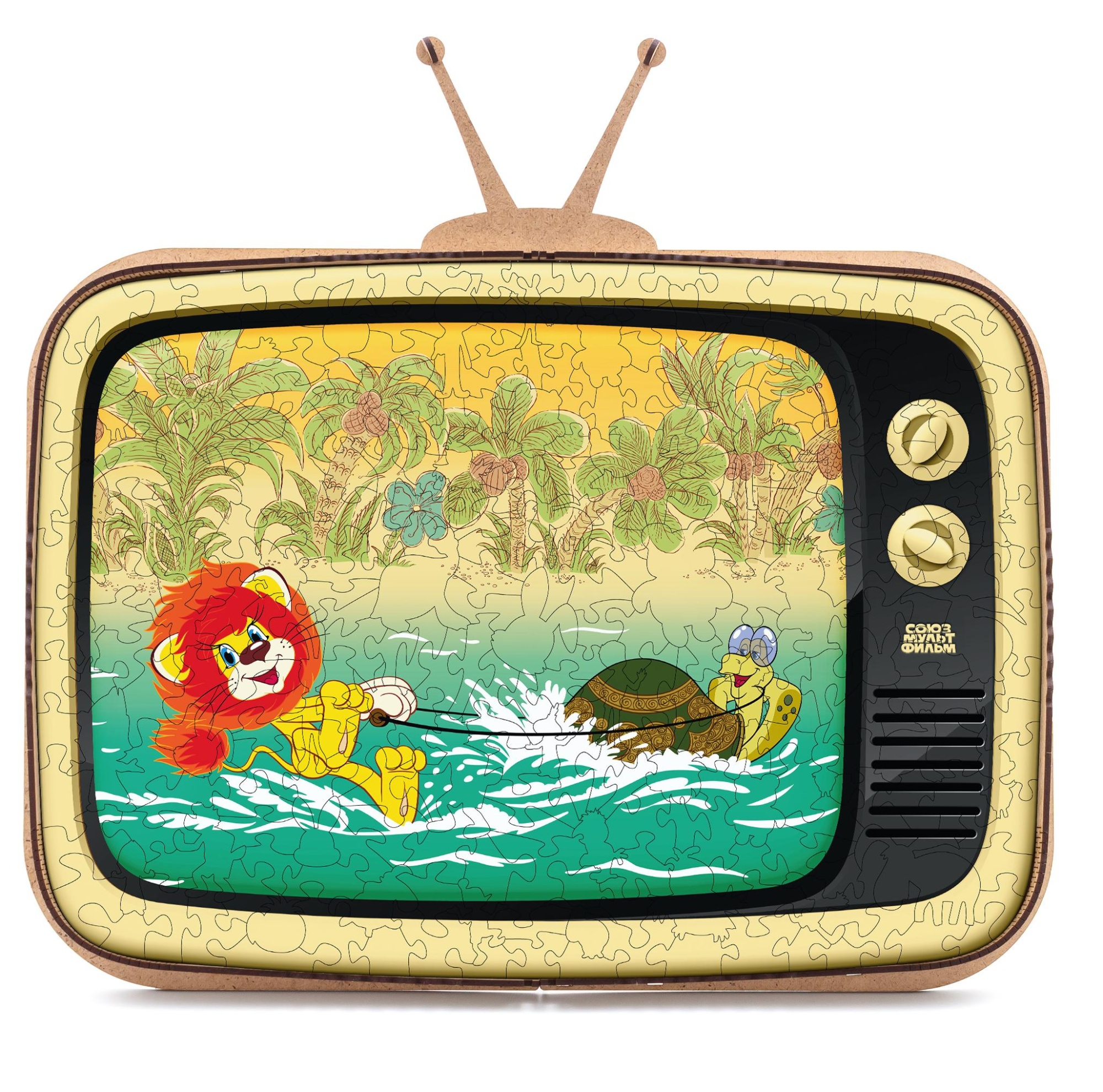 Купить Деревянный 3D пазл EWA Как Львёнок и Черепаха пели песню 40x29 см оптом