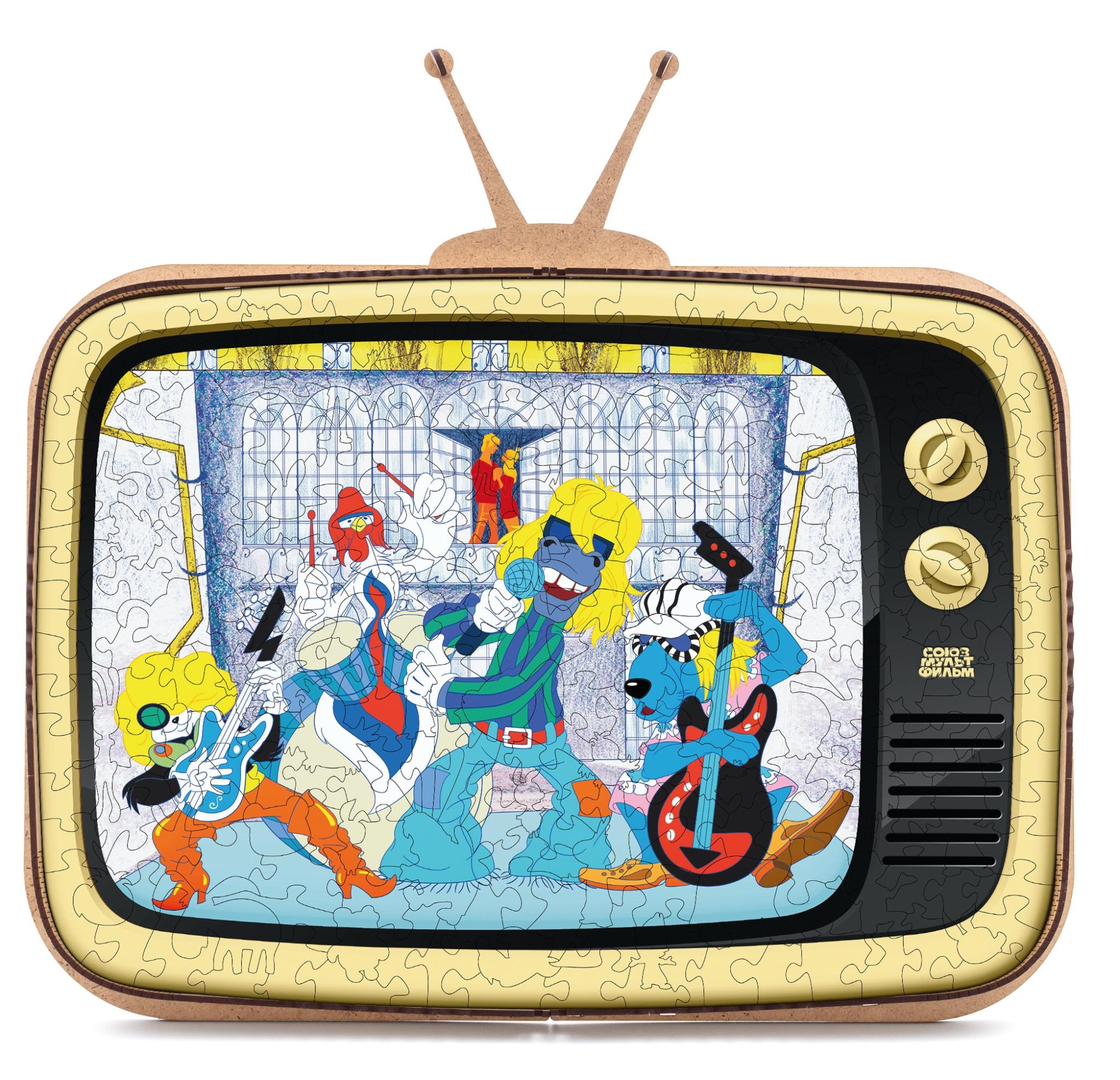 Купить Деревянный 3D пазл EWA Бременские музыканты 40x29 см оптом