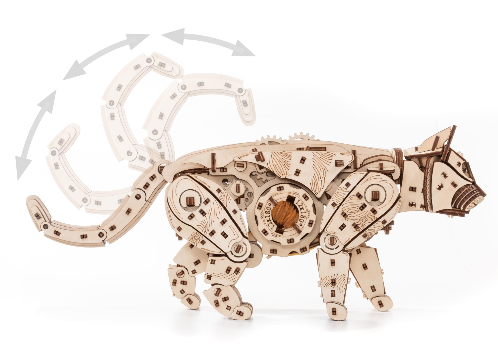 Купить Сборная модель деревянная, конструктор 3D EWA Механический Дикий Кот оптом