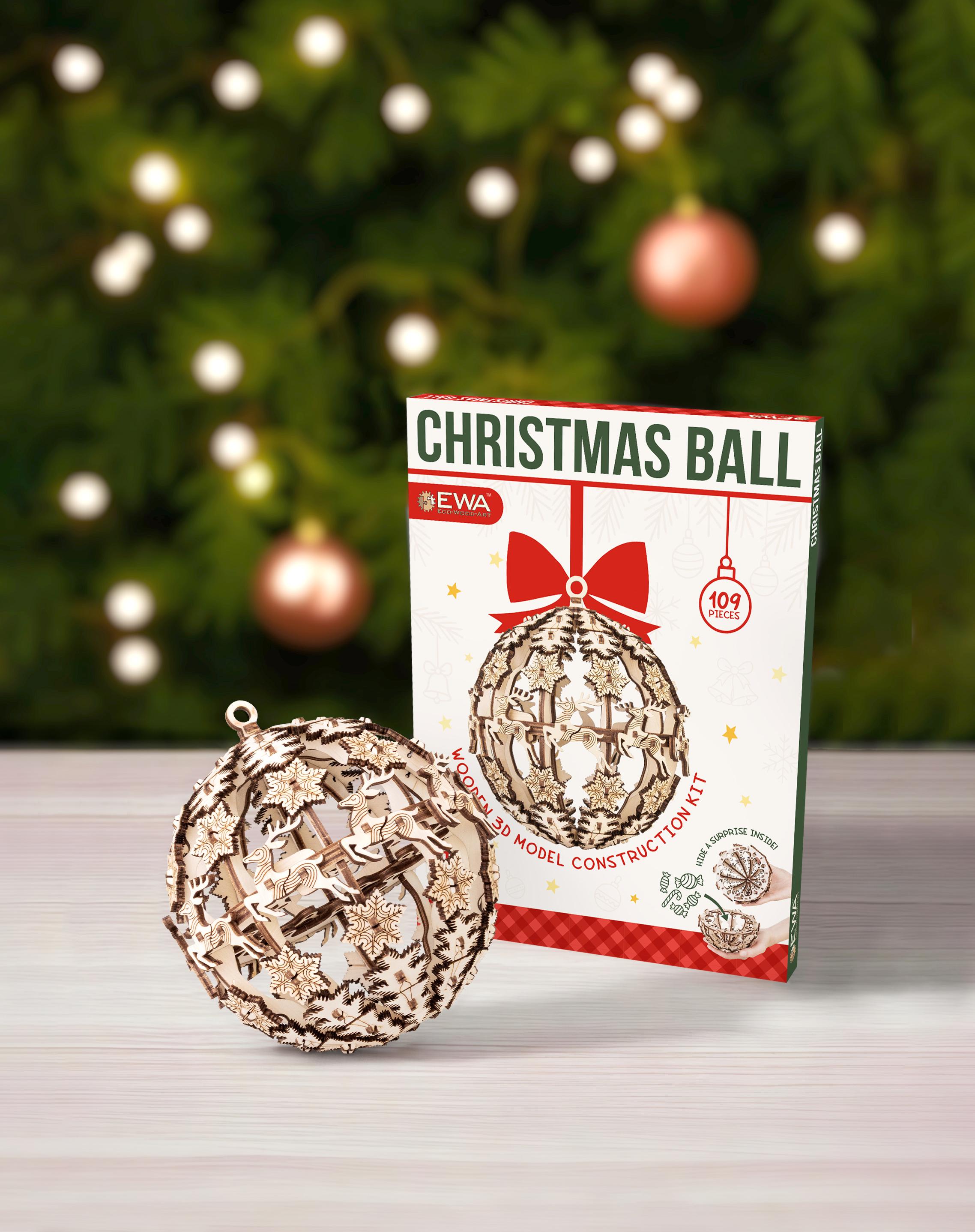 Купить Деревянный конструктор EWA Новогодний шар для подарков оптом  Купить Деревянный конструктор EWA Новогодний шар для подарков оптом