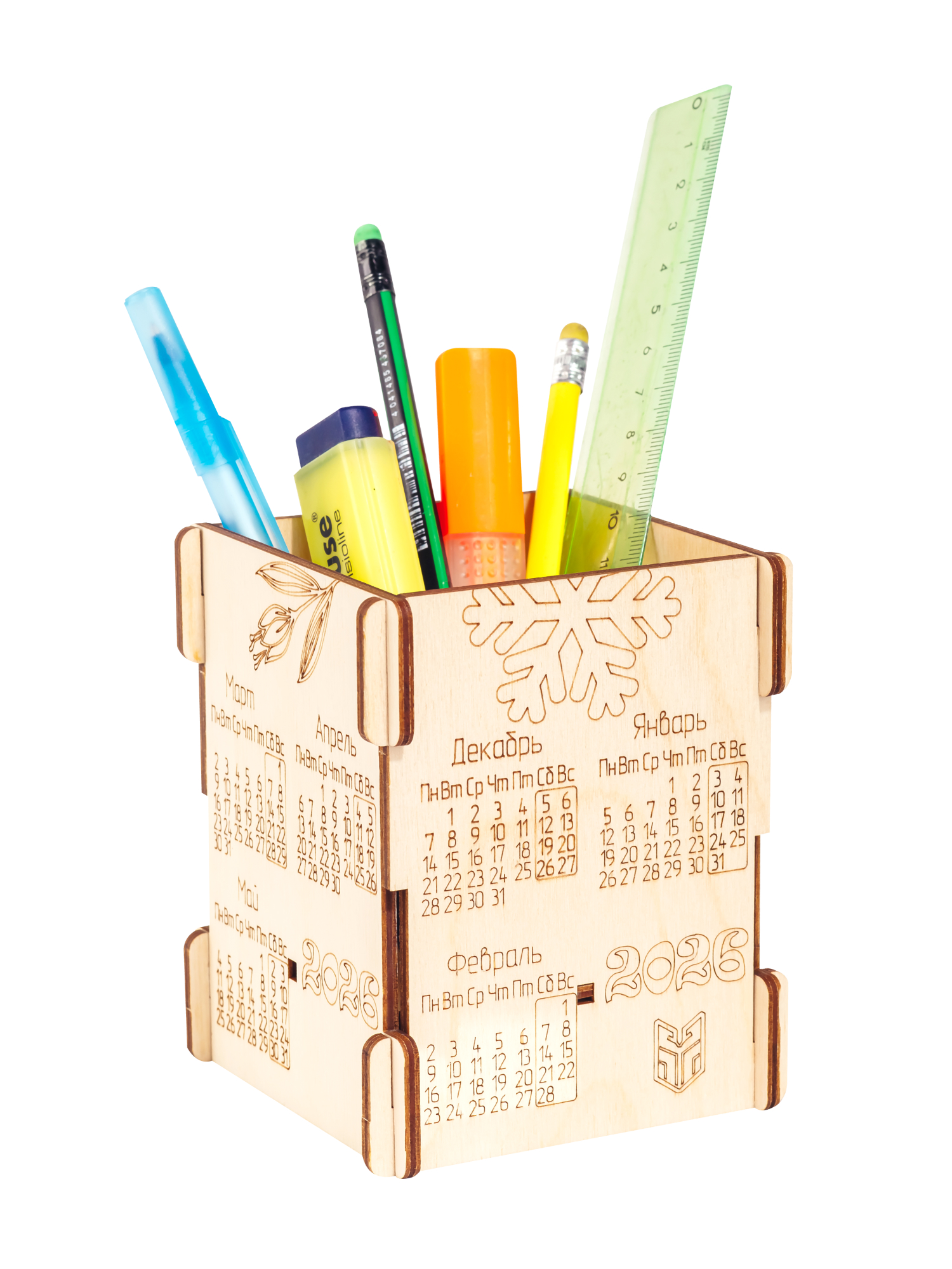 Купить Деревянный конструктор 3D DROVO Календарь органайзер оптом
