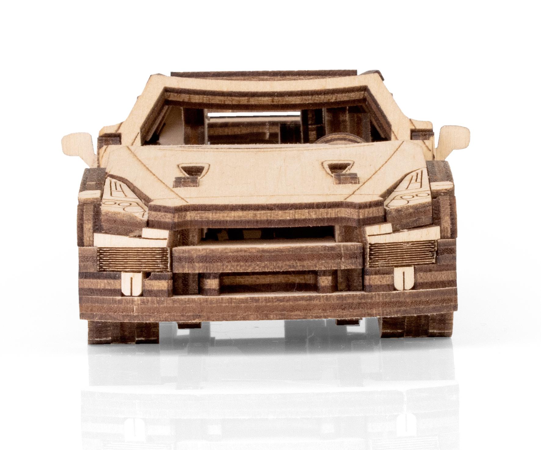 Купить Деревянный конструктор EWA Спорткар с заводным механизмом оптом  Купить Деревянный конструктор EWA Спорткар с заводным механизмом оптом