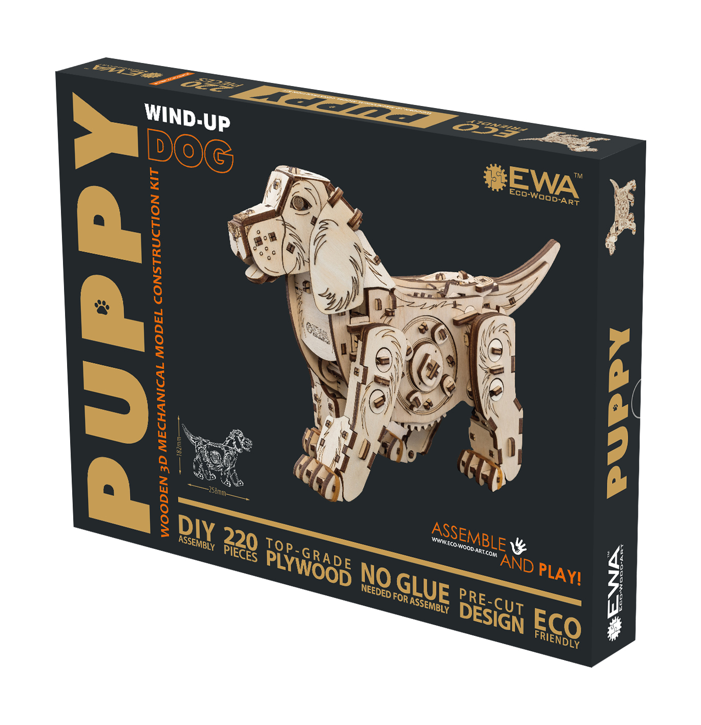 Купить Конструктор деревянный 3D EWA Механическая собака Puppy оптом
