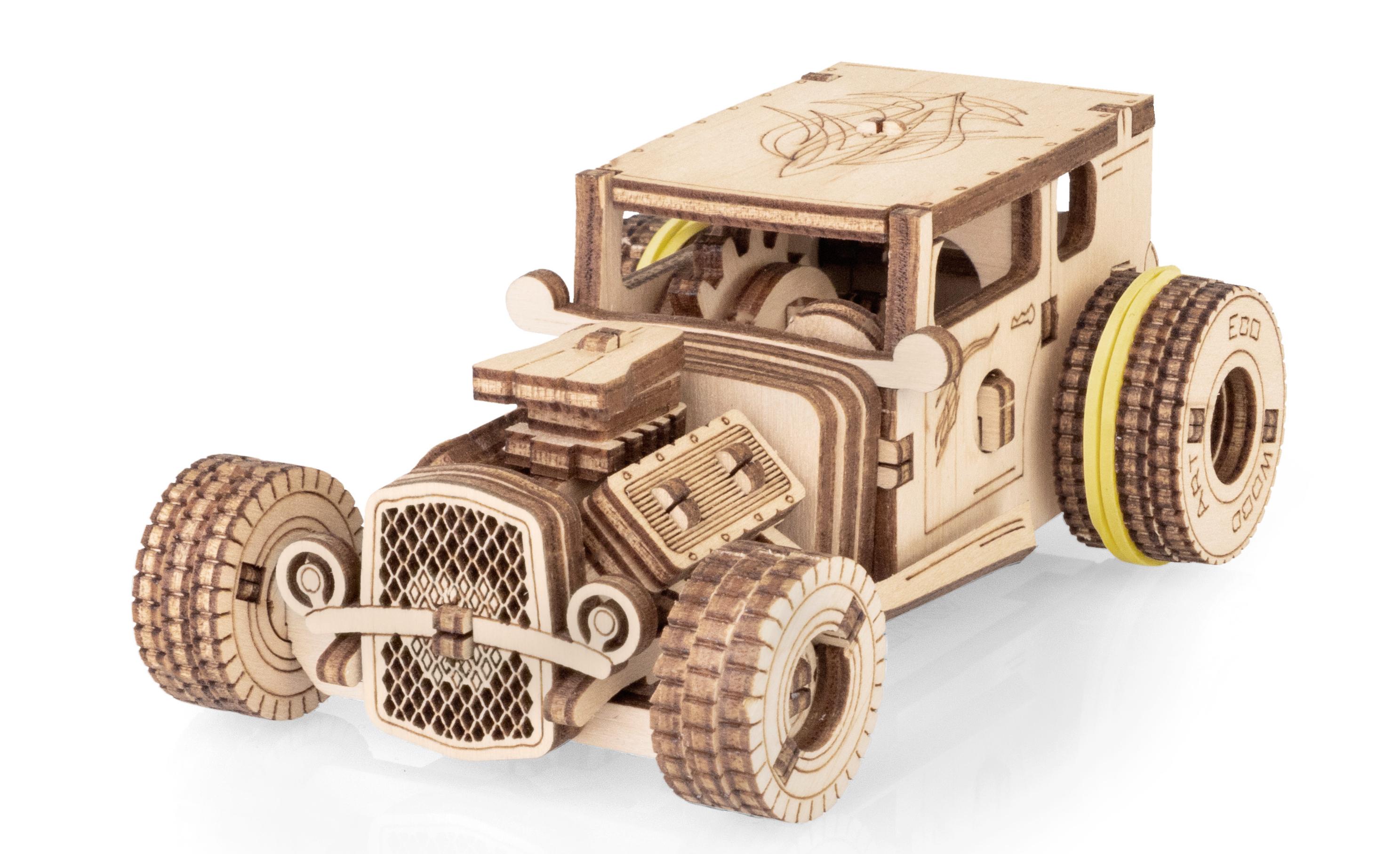 Купить Деревянный конструктор EWA Машина родстер с заводным механизмом оптом  Купить Деревянный конструктор EWA Машина родстер с заводным механизмом оптом