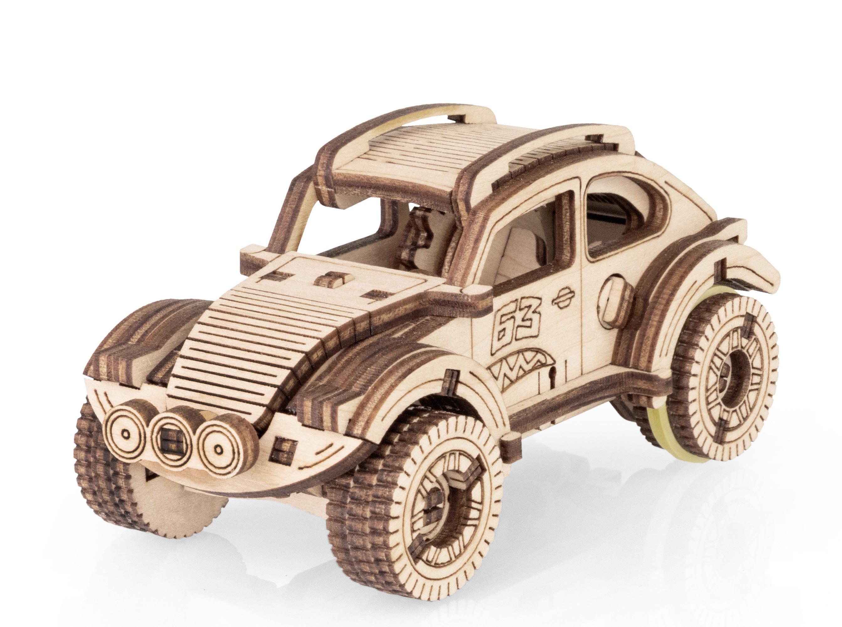 Купить Деревянный конструктор EWA Вездеход с заводным механизмом оптом  Купить Деревянный конструктор EWA Вездеход с заводным механизмом оптом