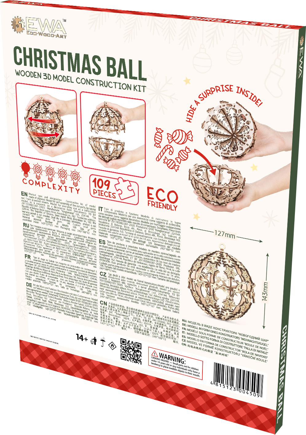 Купить Деревянный конструктор EWA Новогодний шар для подарков оптом  Купить Деревянный конструктор EWA Новогодний шар для подарков оптом