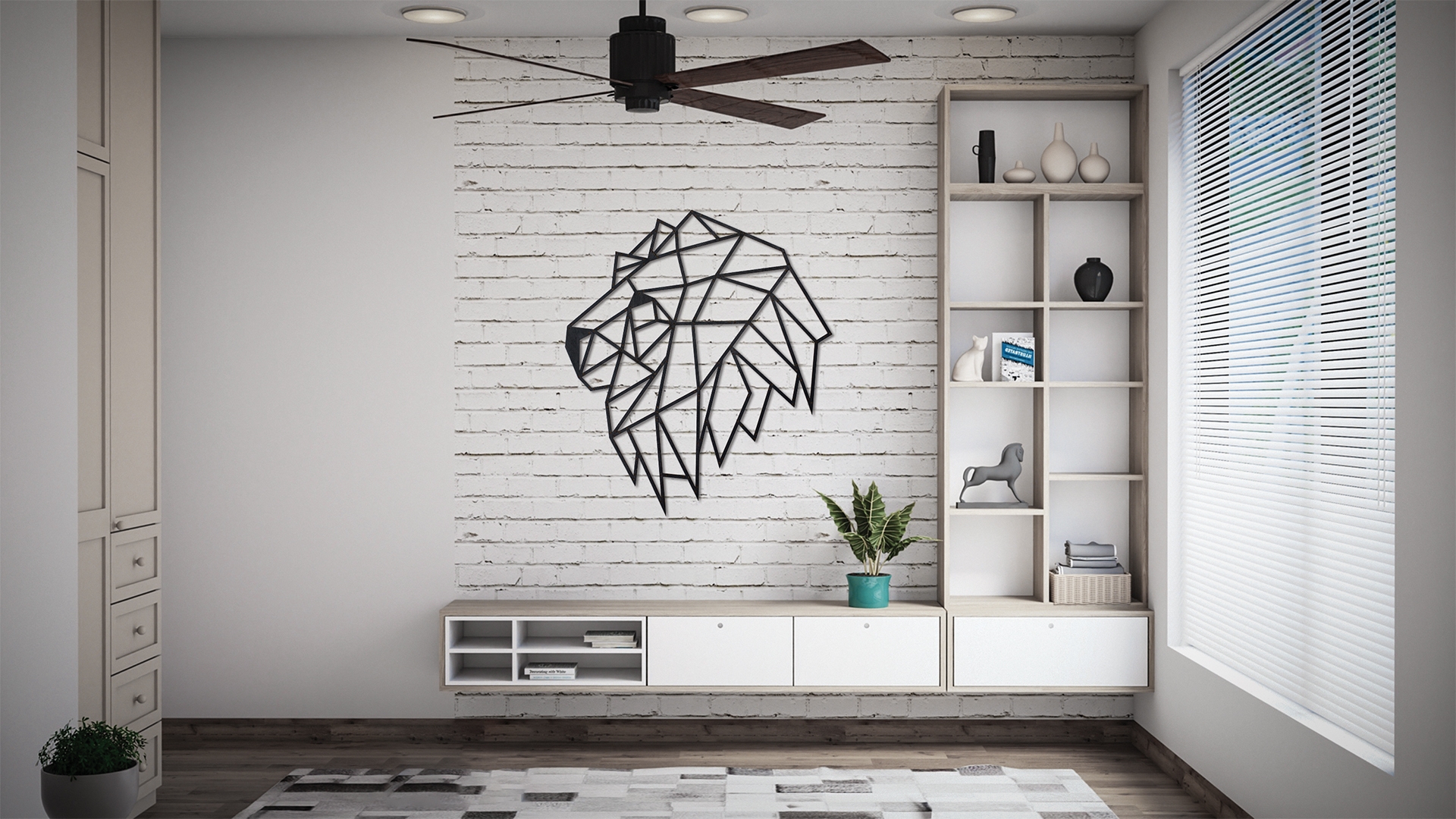 Купить Деревянный декор настенный, панно EWA Design Голова льва оптом