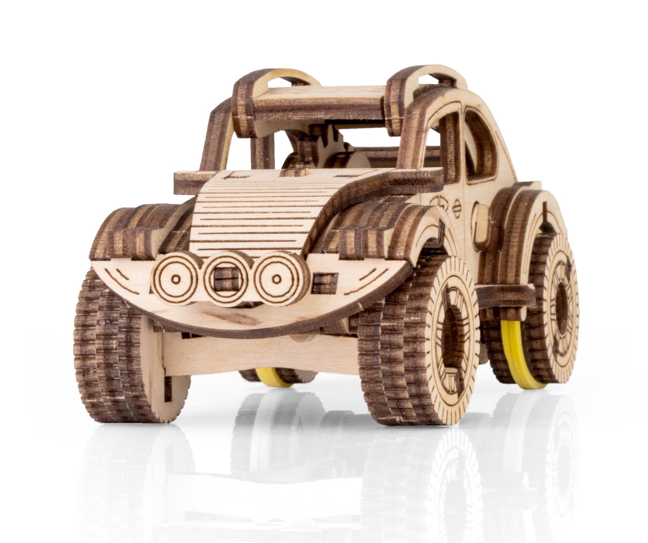 Купить Деревянный конструктор EWA Вездеход с заводным механизмом оптом  Купить Деревянный конструктор EWA Вездеход с заводным механизмом оптом