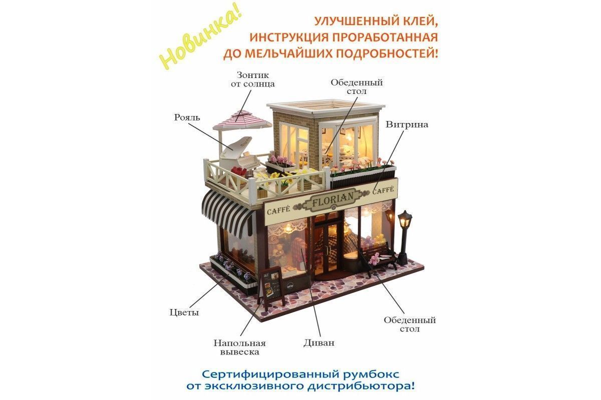 Купить Румбокс, интерьерный конструктор MiniHouse Серия: Известные кафе мира "Caffe Florian" оптом