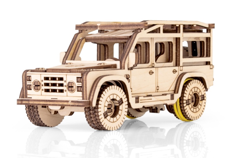 Купить Деревянный конструктор EWA Джип с заводным механизмом оптом  Купить Деревянный конструктор EWA Джип с заводным механизмом оптом