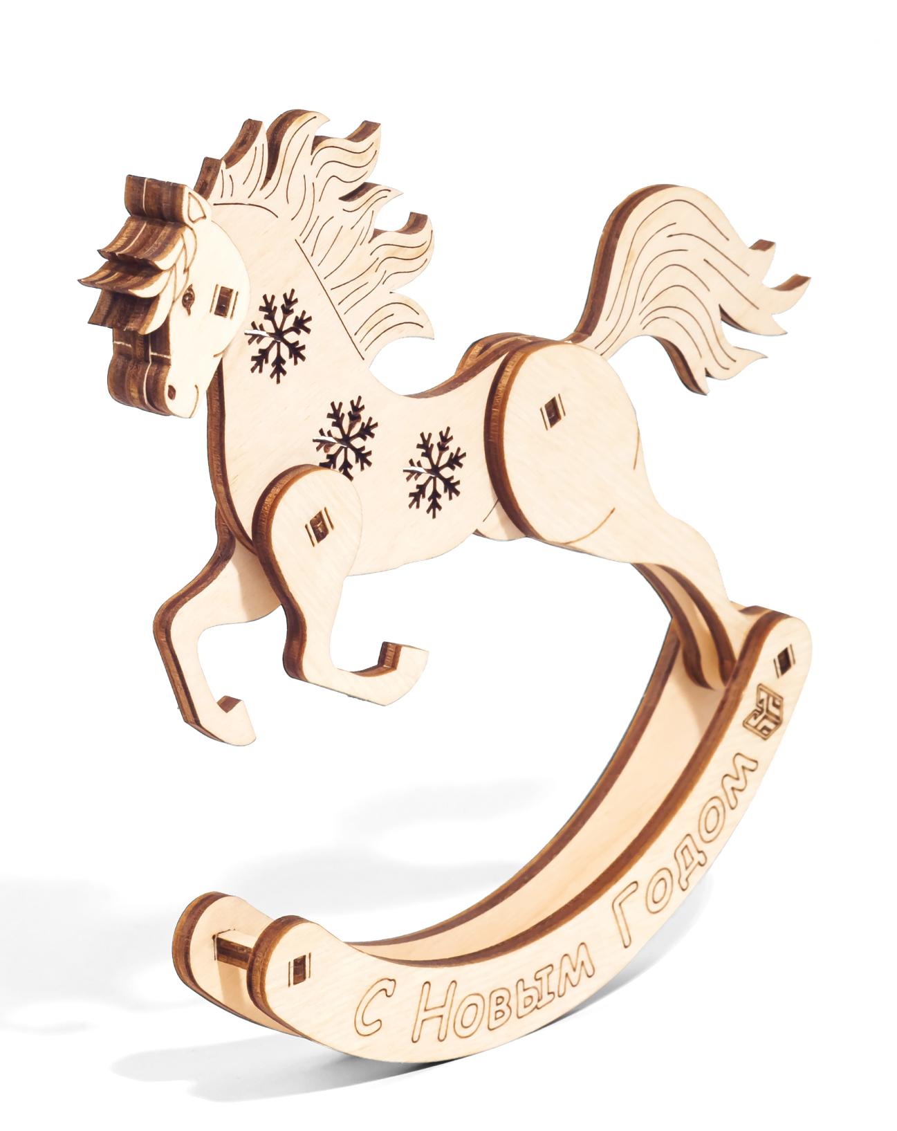 Деревянный конструктор 3D DROVO Лошадь Символ года