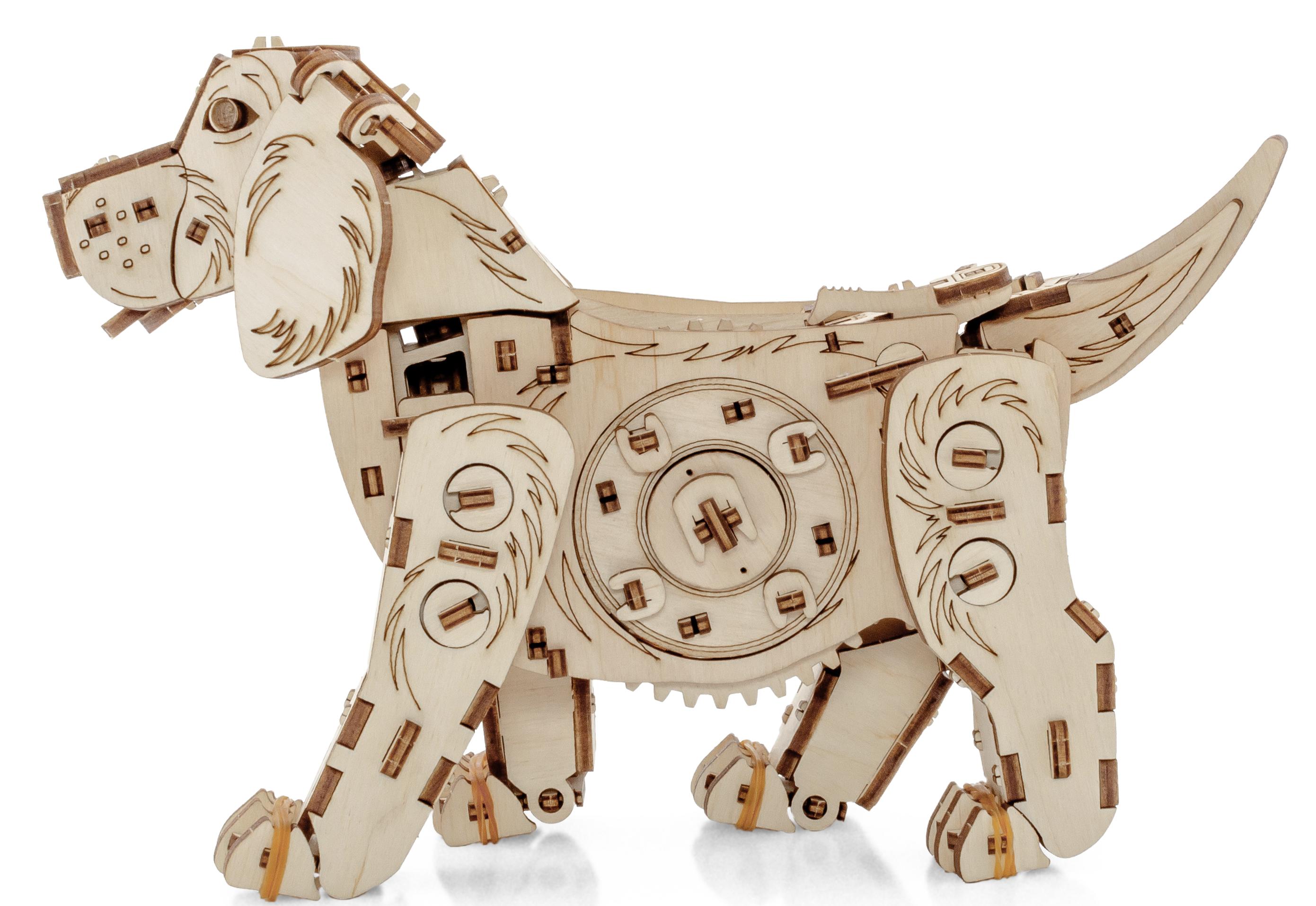 Купить Конструктор деревянный 3D EWA Механическая собака Puppy оптом