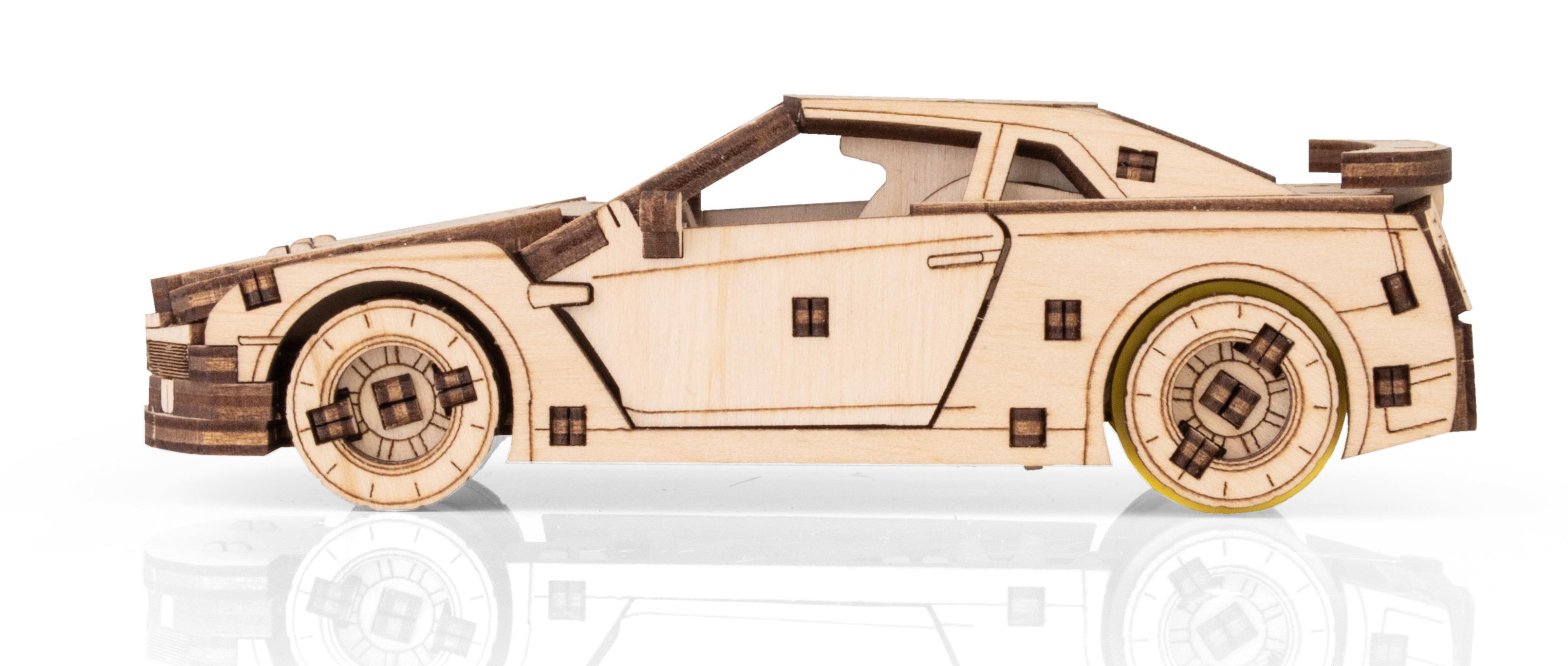 Купить Деревянный конструктор EWA Спорткар с заводным механизмом оптом  Купить Деревянный конструктор EWA Спорткар с заводным механизмом оптом