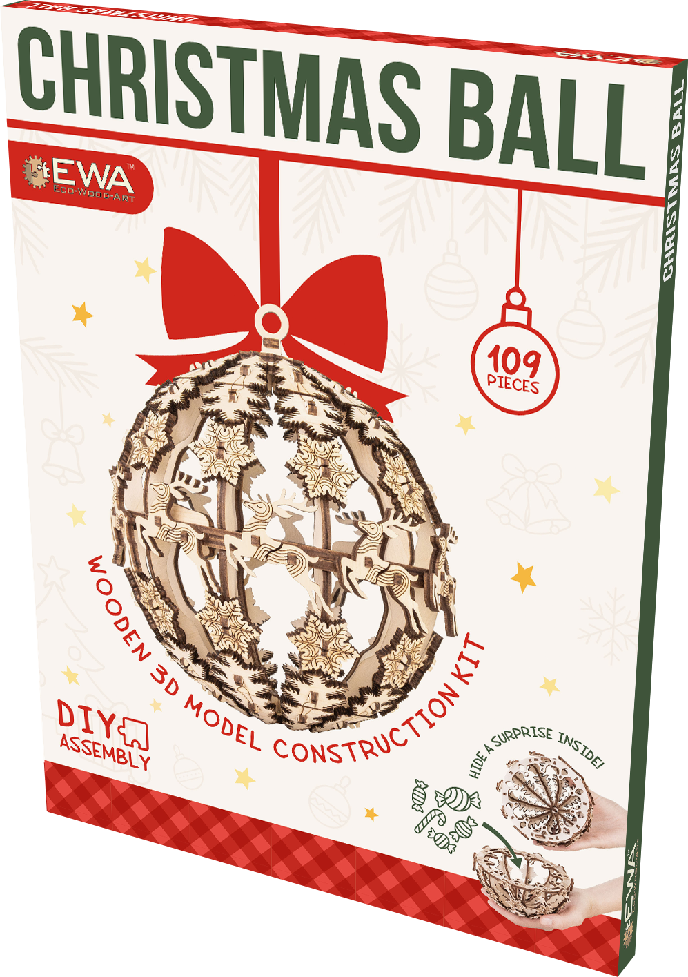 Купить Деревянный конструктор EWA Новогодний шар для подарков оптом  Купить Деревянный конструктор EWA Новогодний шар для подарков оптом
