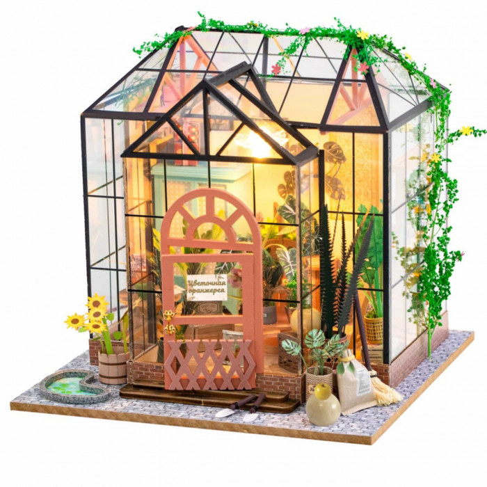 Румбокс книжный, интерьерный конструктор MiniHouse Цветочная оранжерея