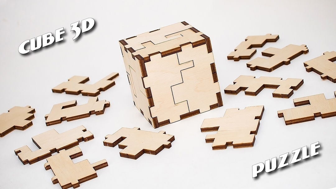Купить Деревянный конструктор, головоломка EWA Cube 3D puzzle оптом
