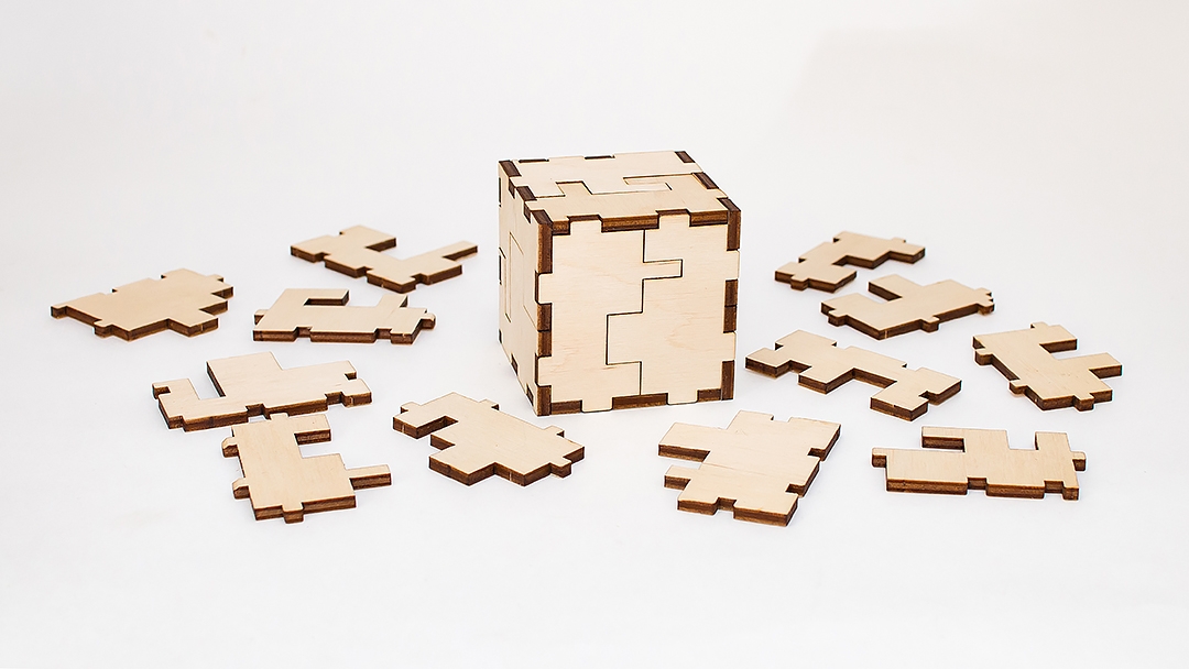 Купить Деревянный конструктор, головоломка EWA Cube 3D puzzle оптом
