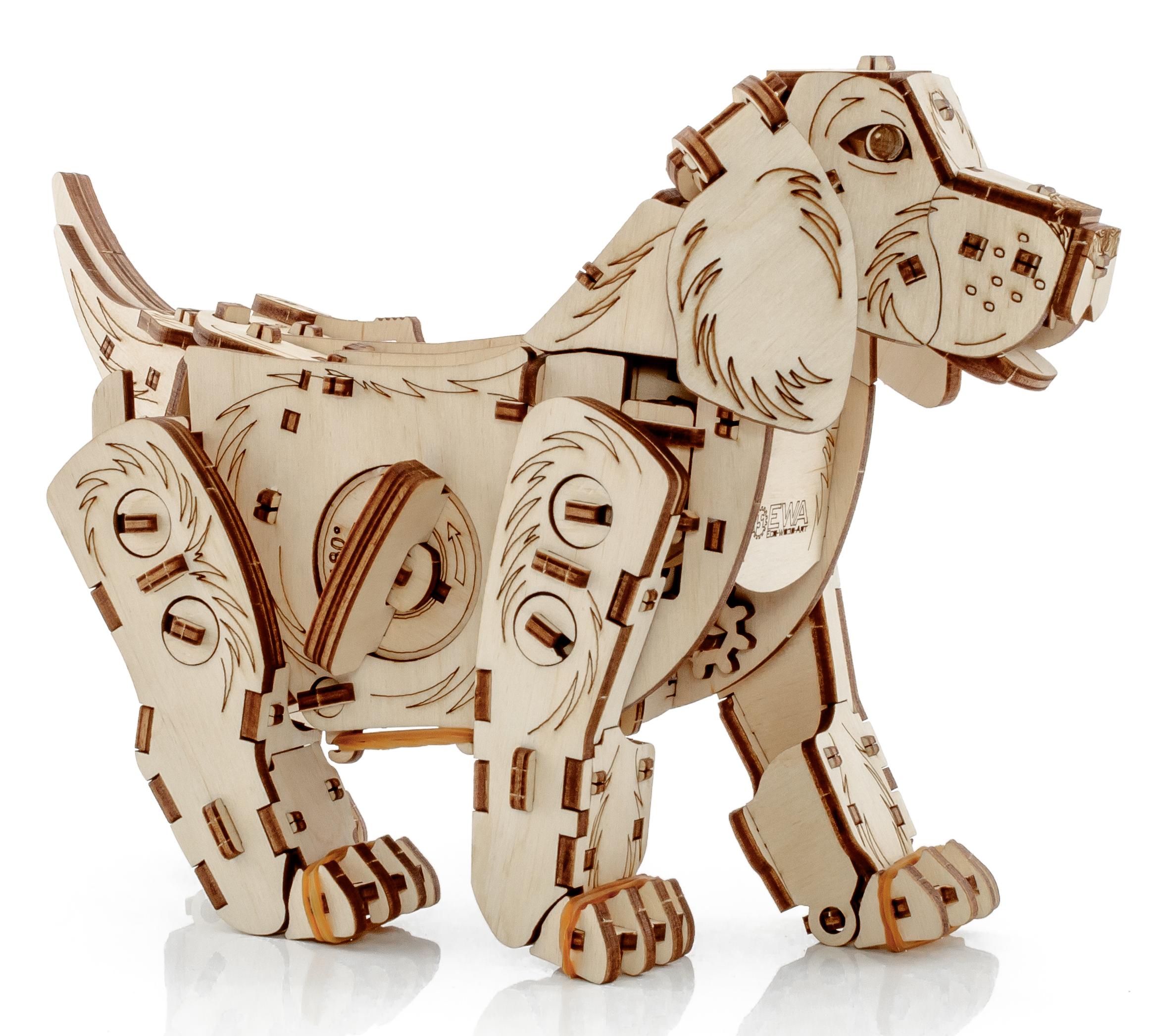 Купить Конструктор деревянный 3D EWA Механическая собака Puppy оптом