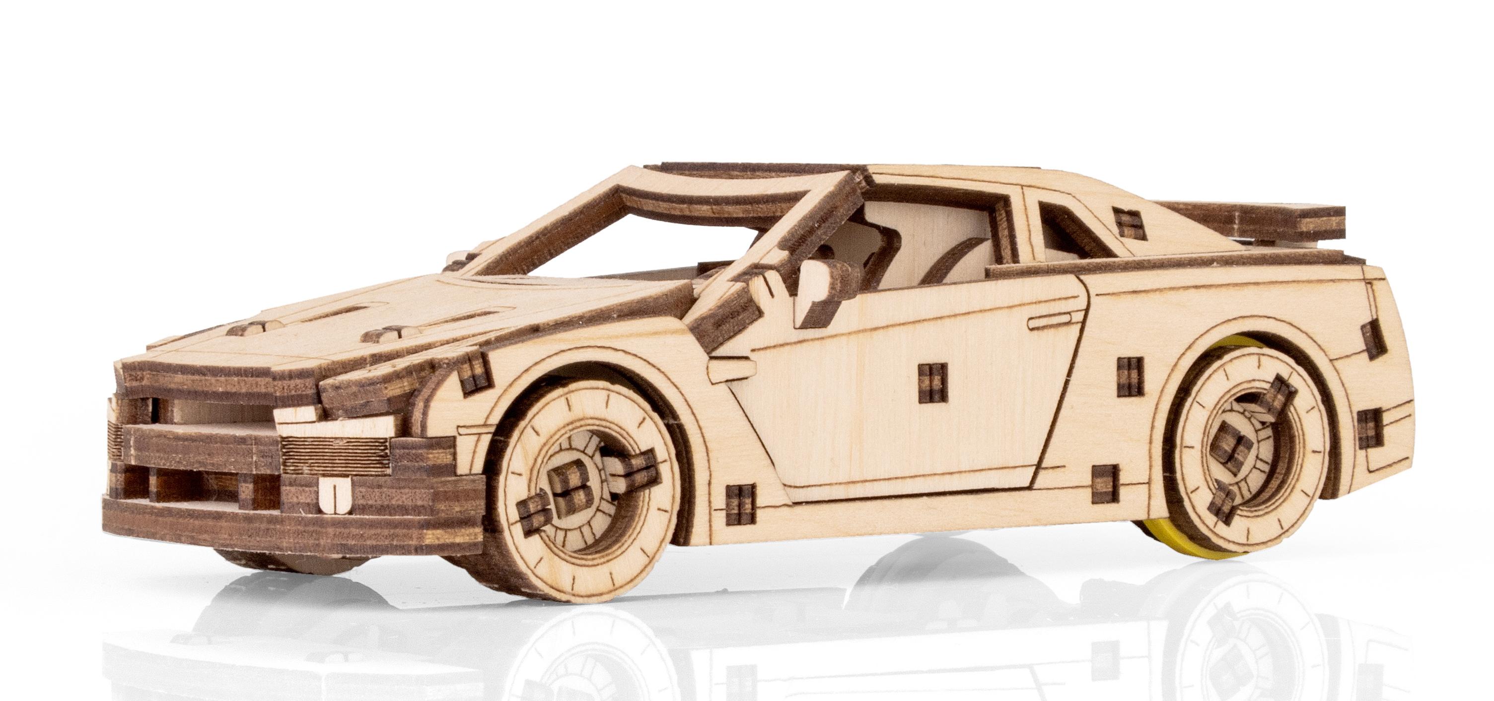 Купить Деревянный конструктор EWA Спорткар с заводным механизмом оптом  Купить Деревянный конструктор EWA Спорткар с заводным механизмом оптом