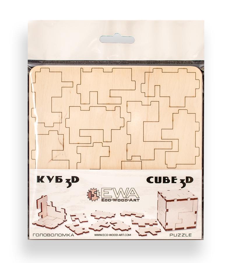 Купить Деревянный конструктор, головоломка EWA Cube 3D puzzle оптом