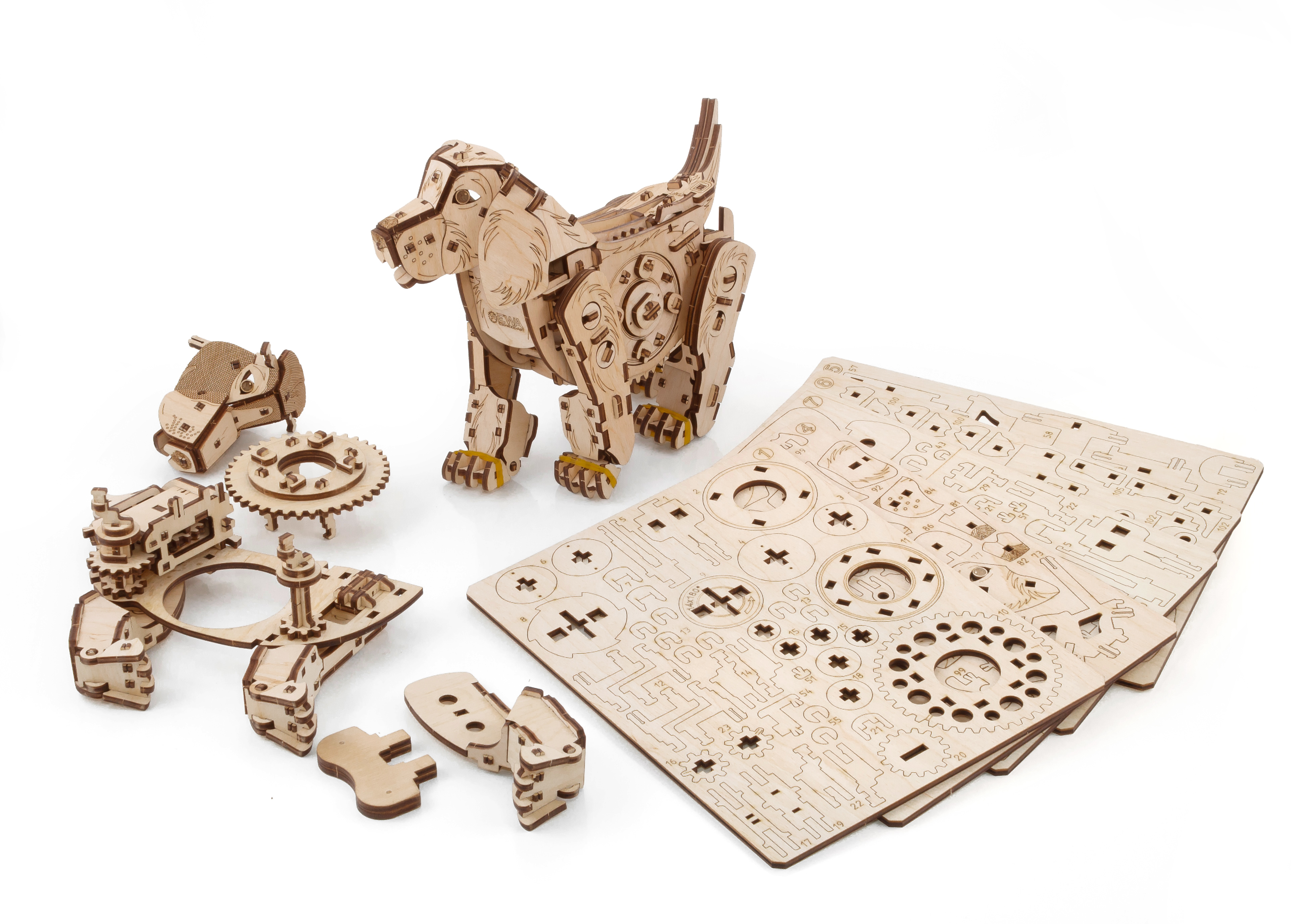 Купить Конструктор деревянный 3D EWA Механическая собака Puppy оптом