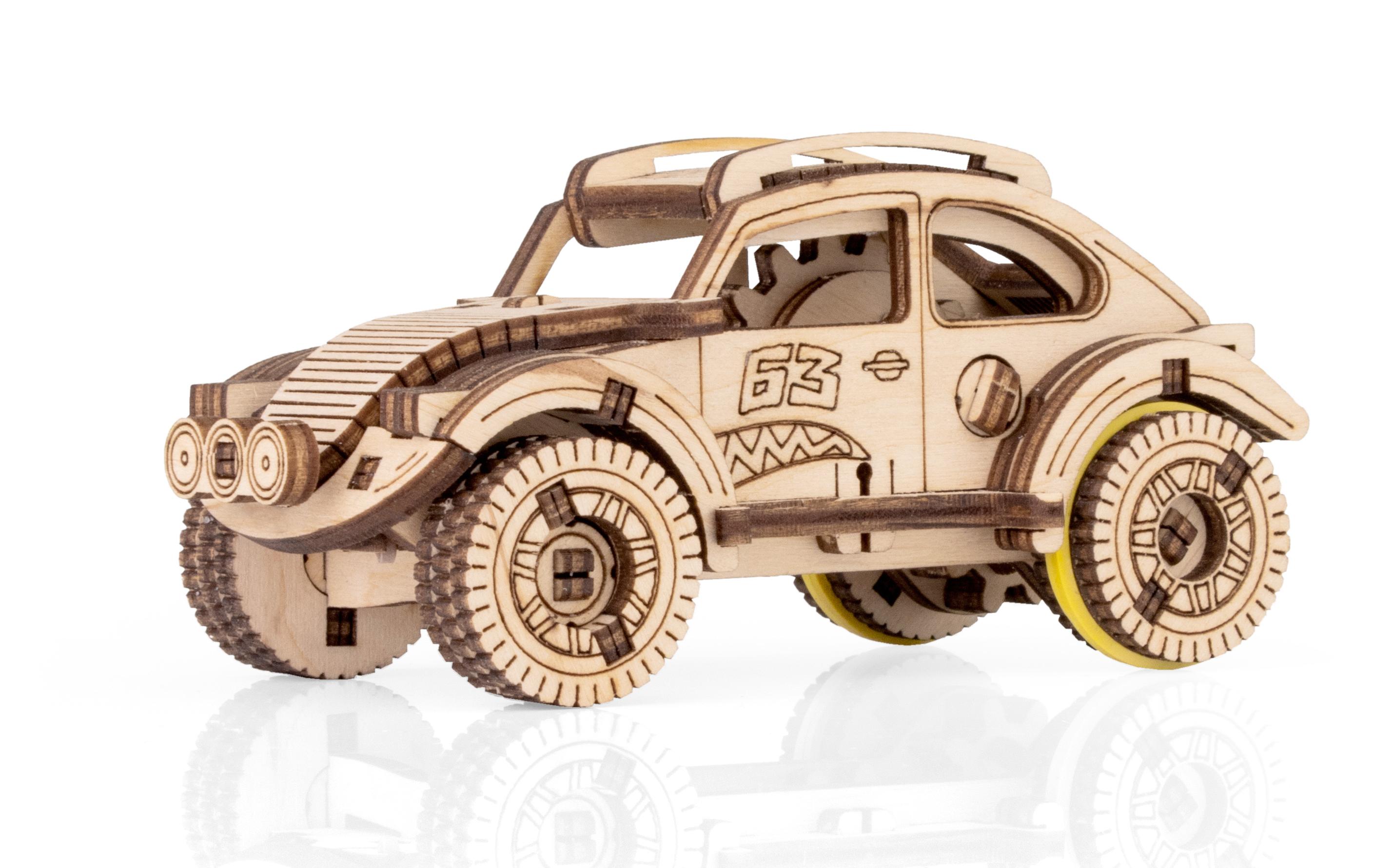 Купить Деревянный конструктор EWA Вездеход с заводным механизмом оптом  Купить Деревянный конструктор EWA Вездеход с заводным механизмом оптом