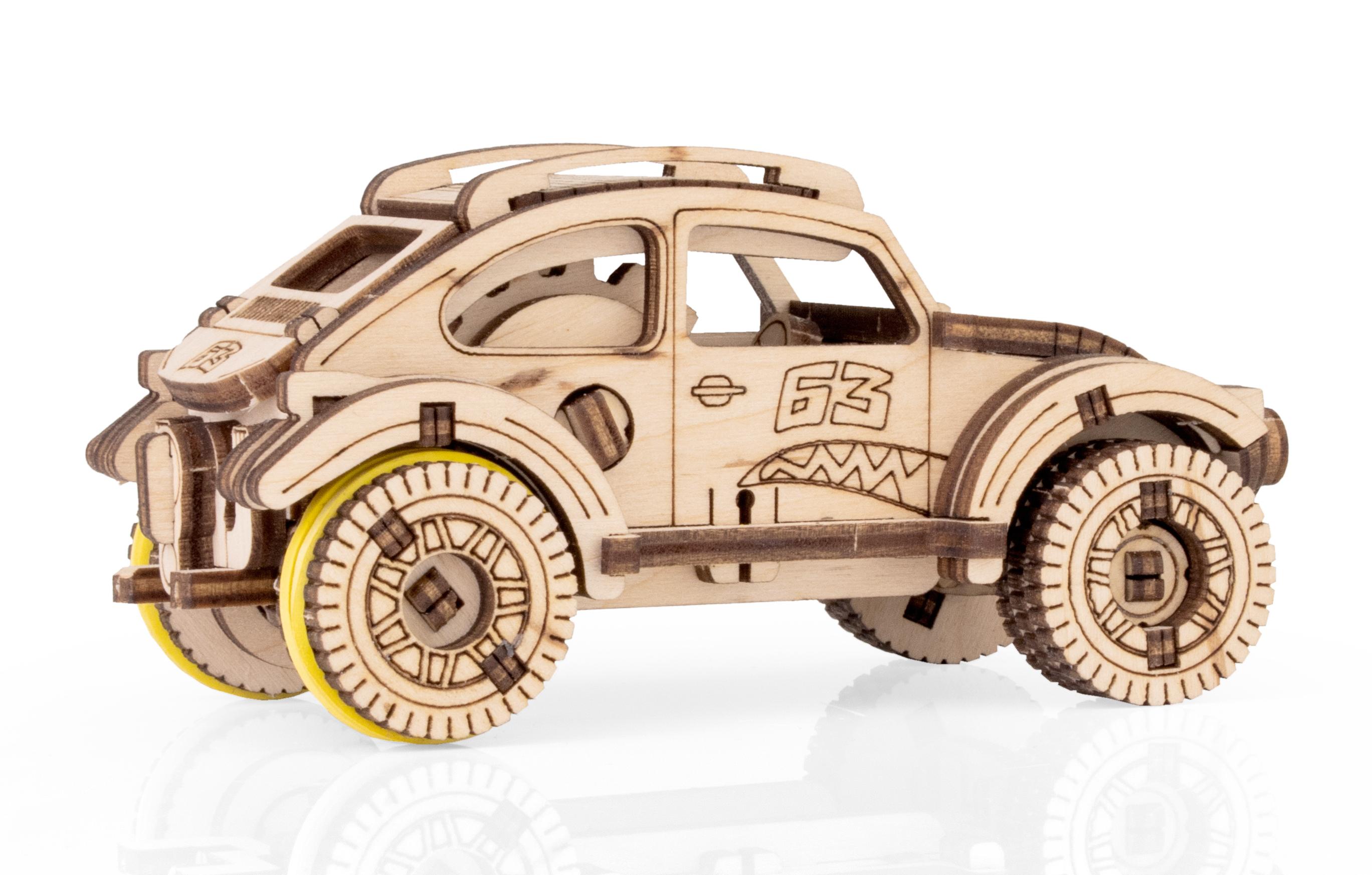 Купить Деревянный конструктор EWA Вездеход с заводным механизмом оптом  Купить Деревянный конструктор EWA Вездеход с заводным механизмом оптом