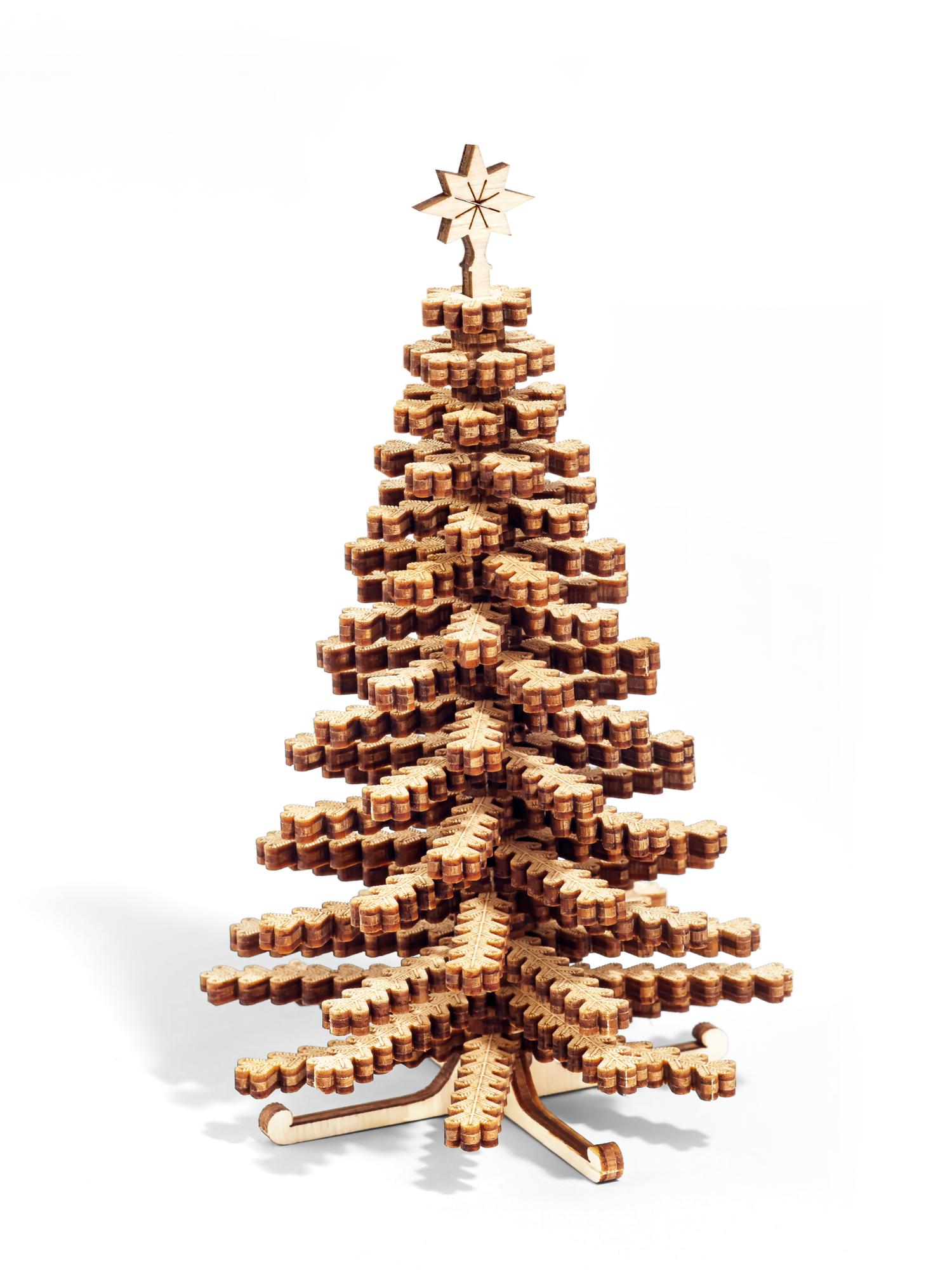 Купить Деревянный конструктор DROVO Елочка 3D большая оптом