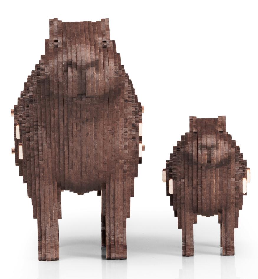 Купить Деревянный 3D пазл копилка EWA Капибара оптом