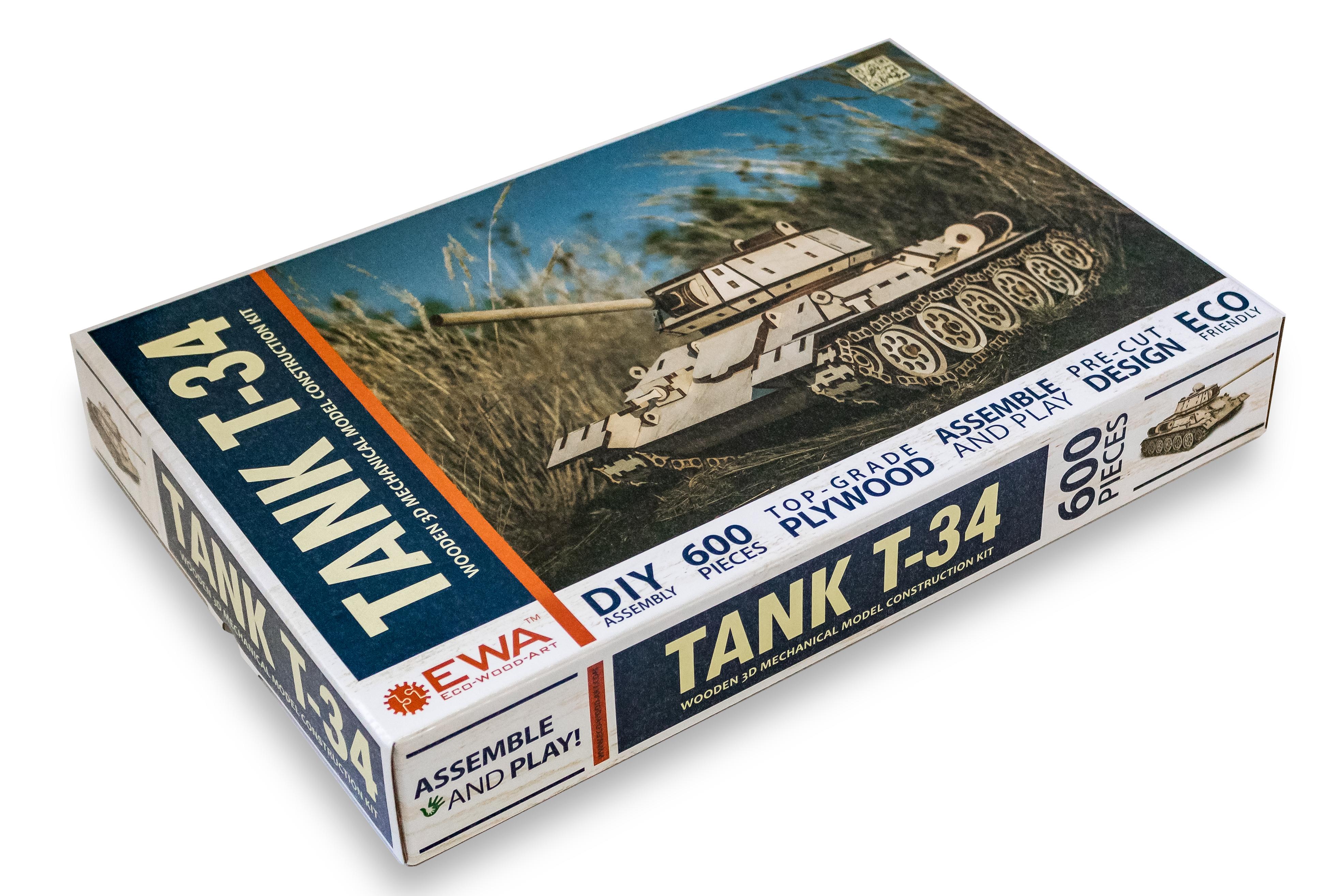 Купить Конструктор деревянный 3D EWA Танк T-34-76 оптом