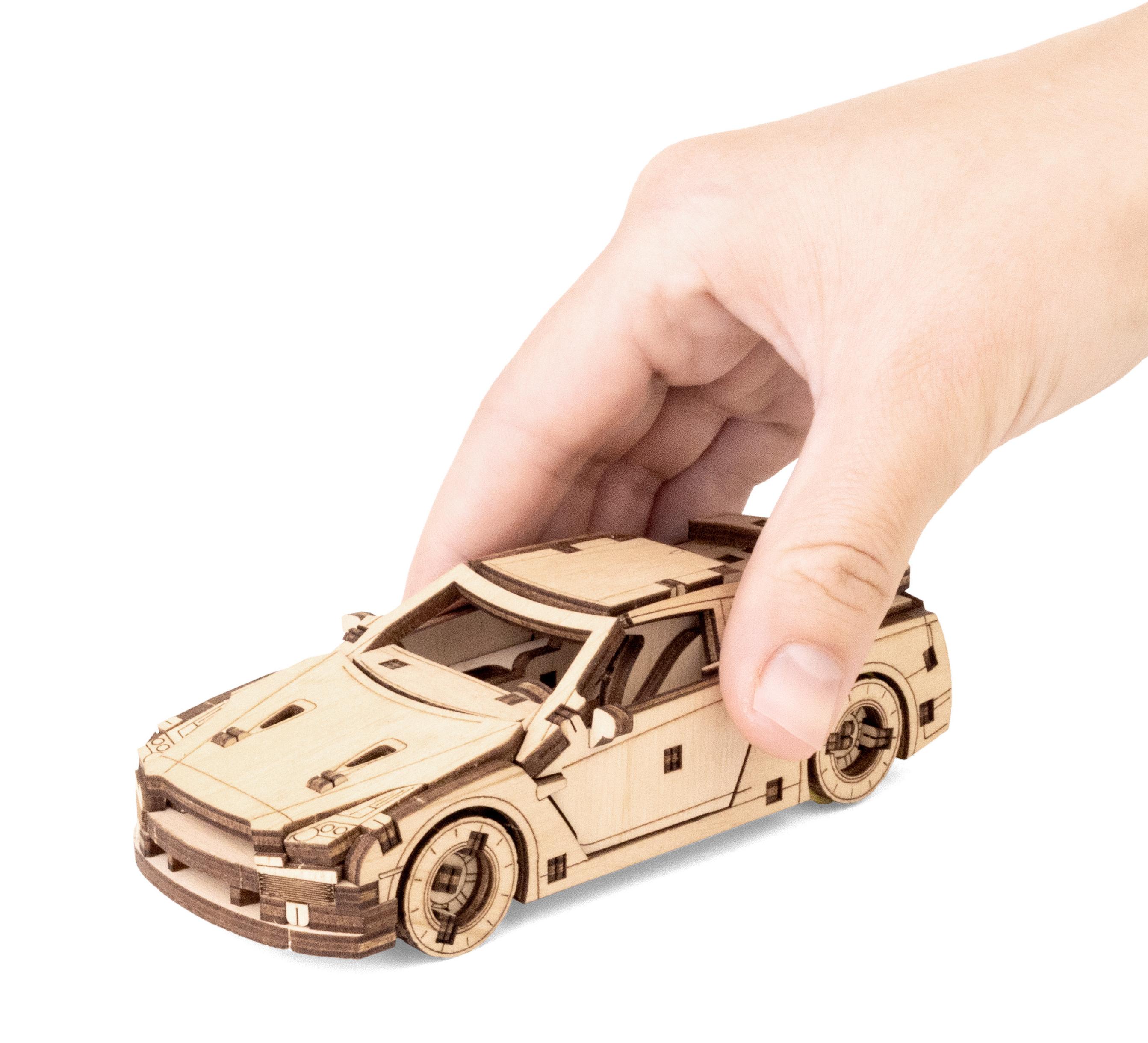 Купить Деревянный конструктор EWA Спорткар с заводным механизмом оптом  Купить Деревянный конструктор EWA Спорткар с заводным механизмом оптом