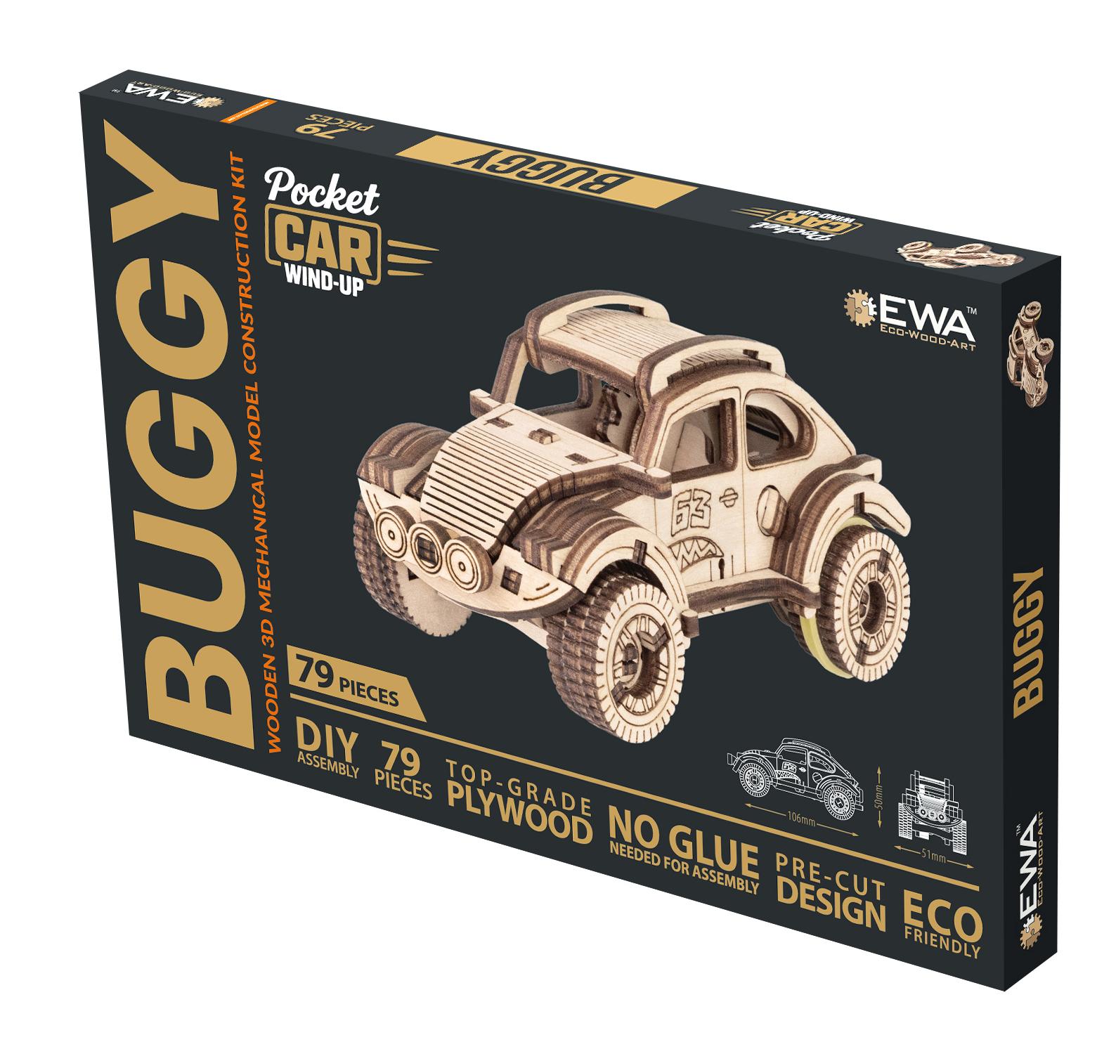 Купить Деревянный конструктор EWA Вездеход с заводным механизмом оптом  Купить Деревянный конструктор EWA Вездеход с заводным механизмом оптом