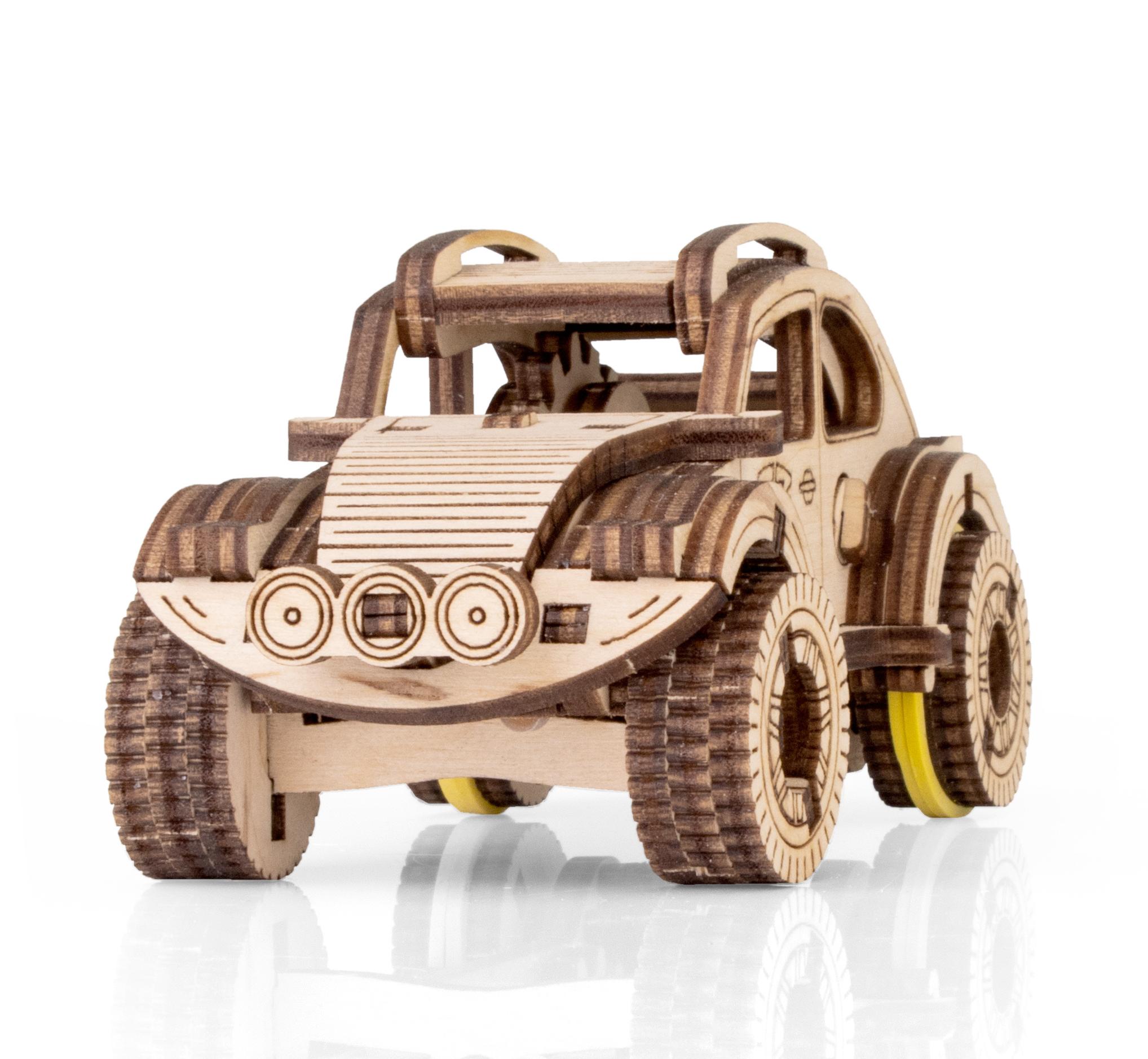 Деревянный конструктор EWA Вездеход с заводным механизмом Деревянный конструктор EWA Вездеход с заводным механизмом