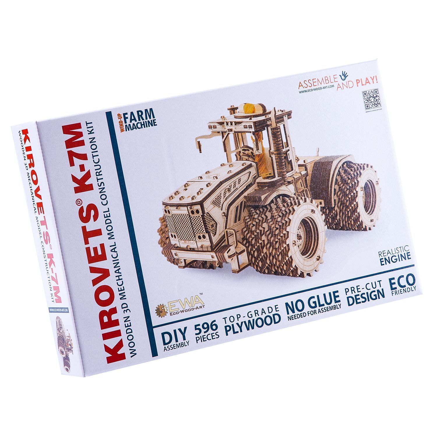 Купить Конструктор деревянный 3D EWA Трактор КИРОВЕЦ К-7М оптом