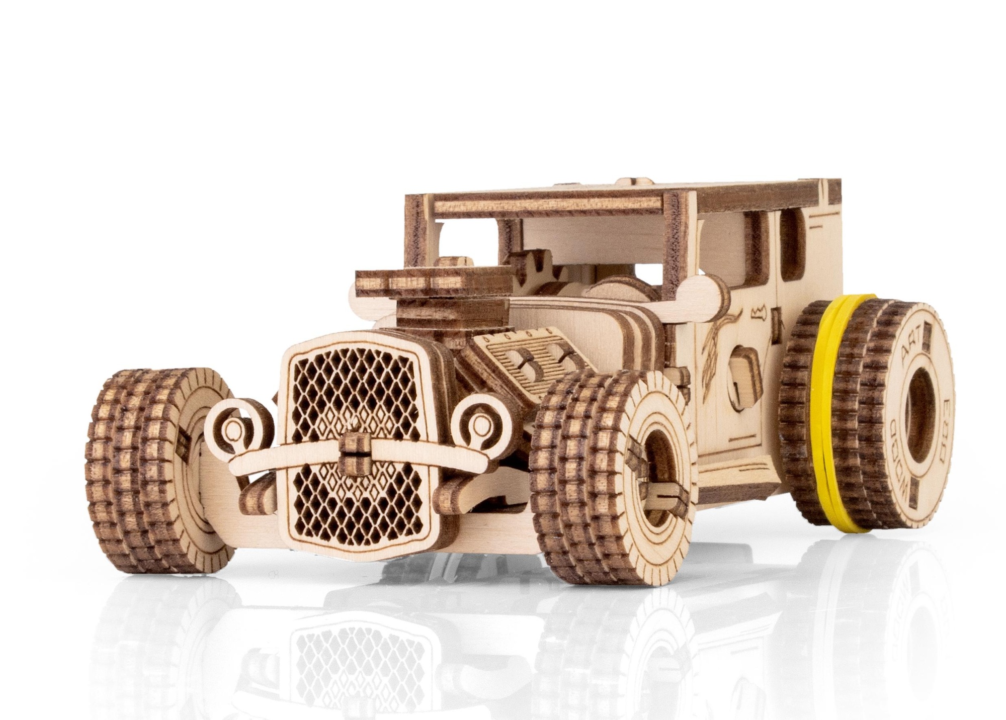 Деревянный конструктор EWA Машина родстер с заводным механизмом Деревянный конструктор EWA Машина родстер с заводным механизмом