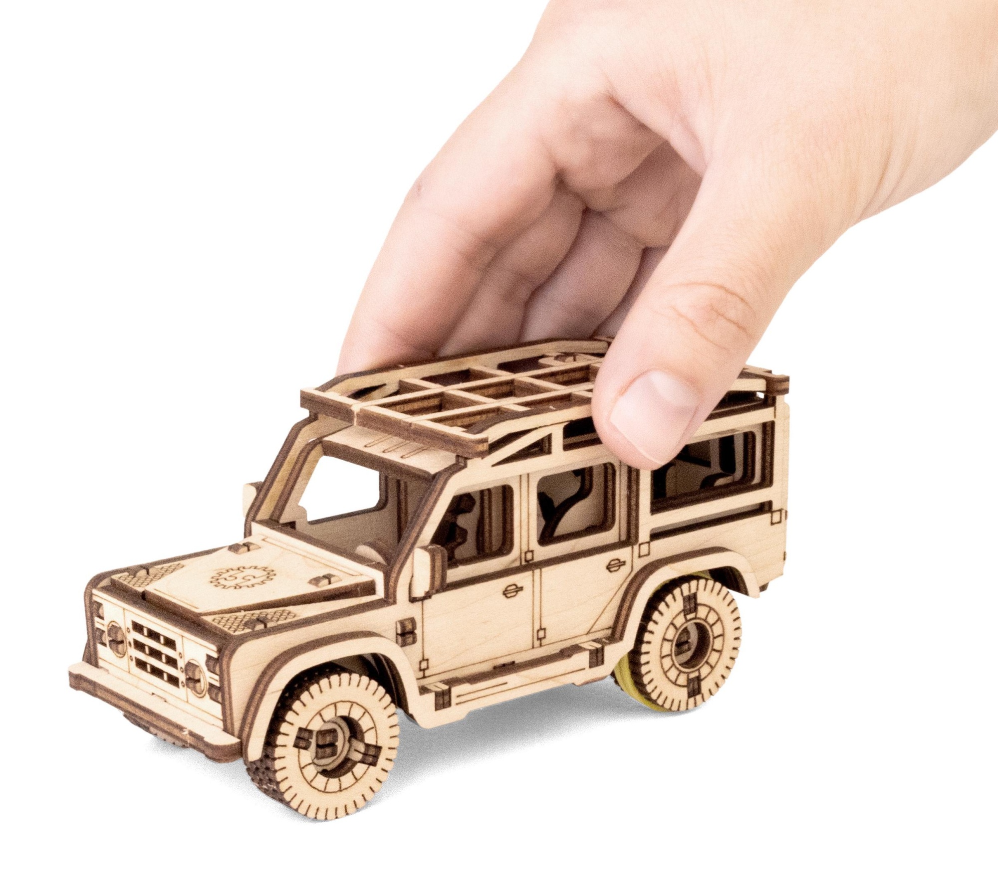 Купить Деревянный конструктор EWA Джип с заводным механизмом оптом  Купить Деревянный конструктор EWA Джип с заводным механизмом оптом