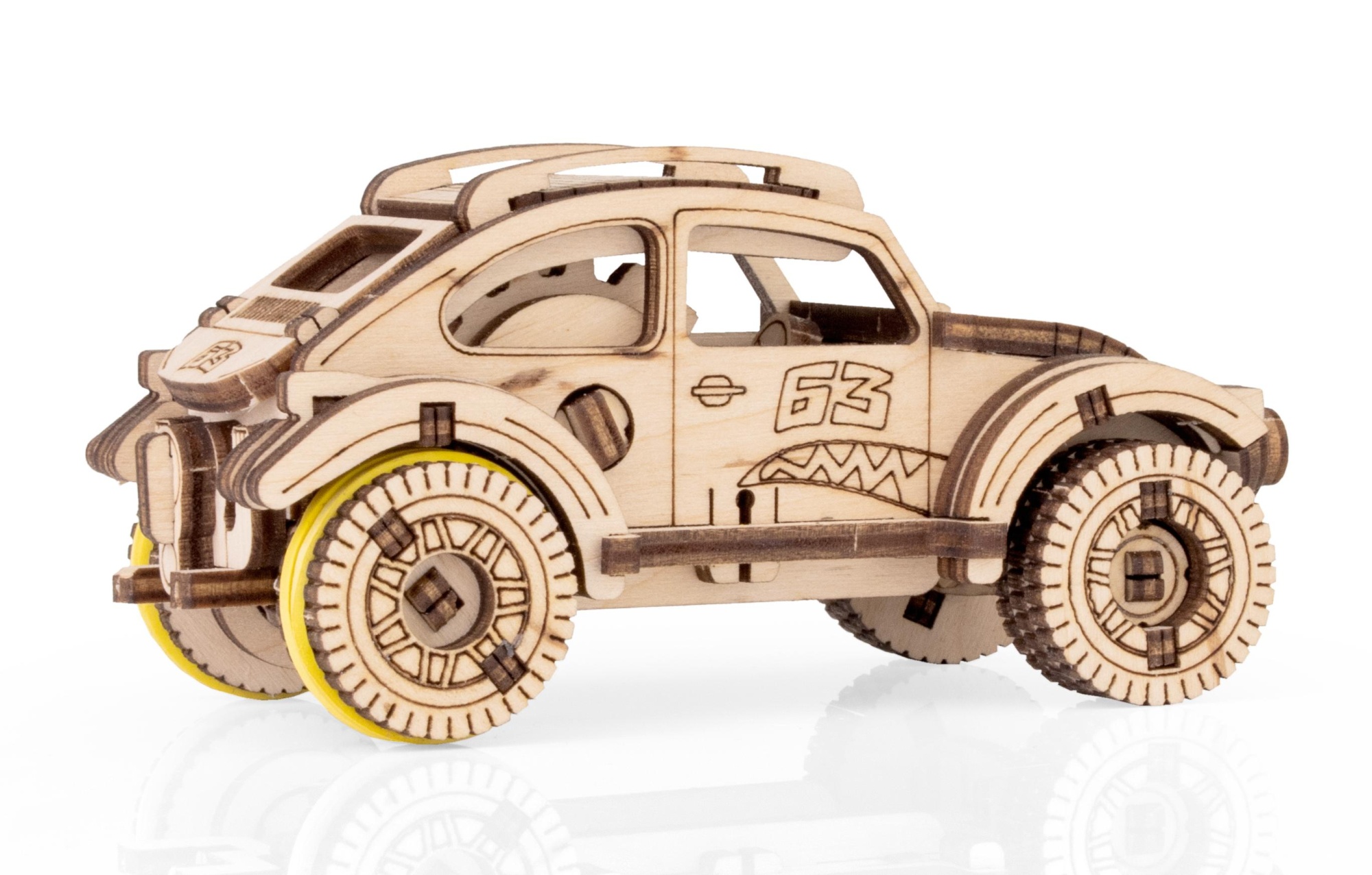 Купить Деревянный конструктор EWA Вездеход с заводным механизмом оптом  Купить Деревянный конструктор EWA Вездеход с заводным механизмом оптом