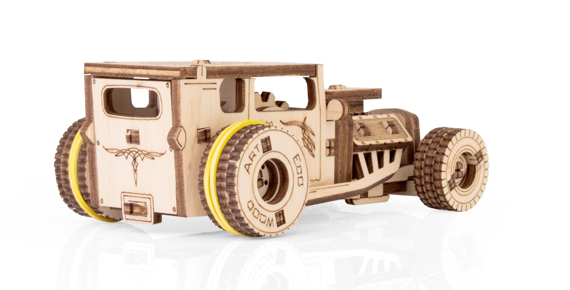 Купить Деревянный конструктор EWA Машина родстер с заводным механизмом оптом  Купить Деревянный конструктор EWA Машина родстер с заводным механизмом оптом