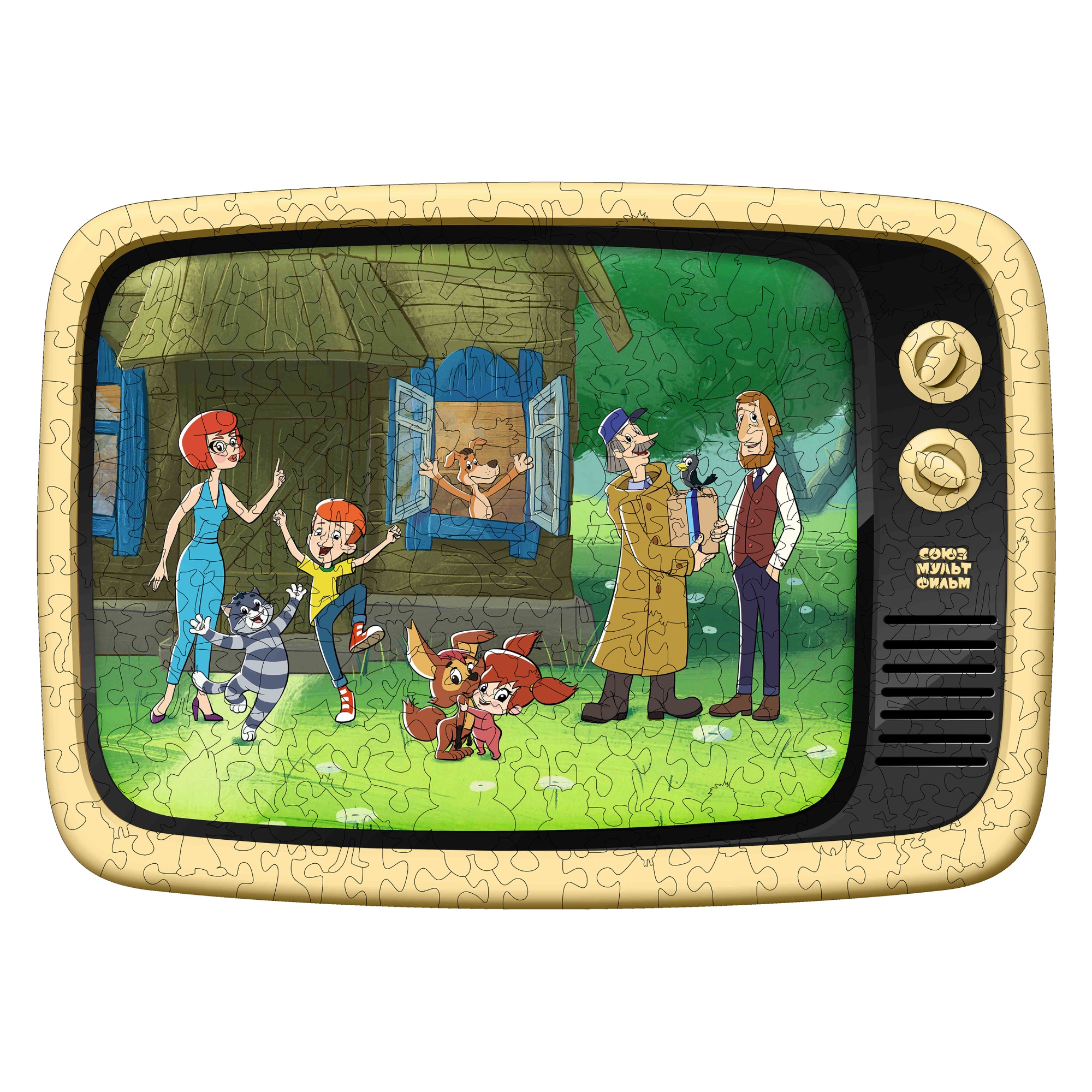 Деревянный 3D пазл Простоквашино 40x29 см